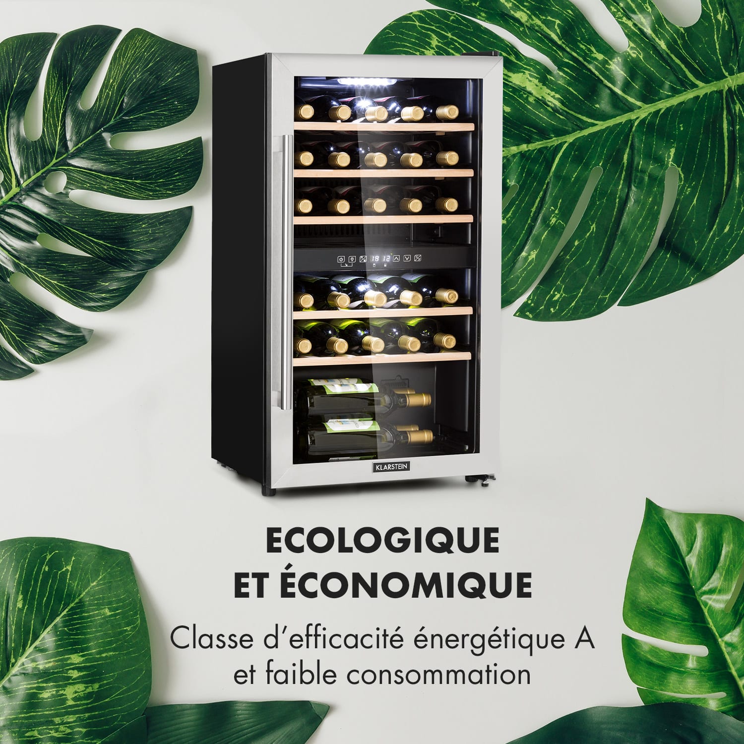 Vinamour 29 Duo wijnkoelkast 2 zones 80L/29 flessen 5-22°C  touch 29 flessen | 2 koelzones | Roestvrij Staal