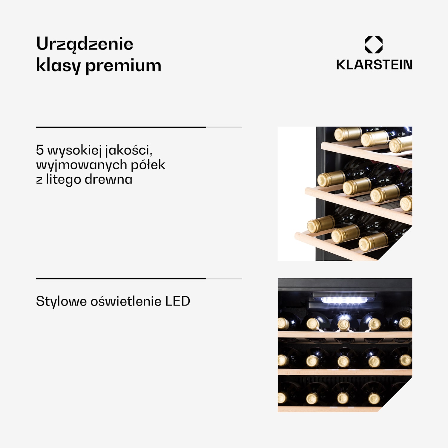 Vinamour 29D, chłodziarka do wina, 2 strefy, 80 l, 29 butelek, 5-22°C, sterowanie dotykowe 