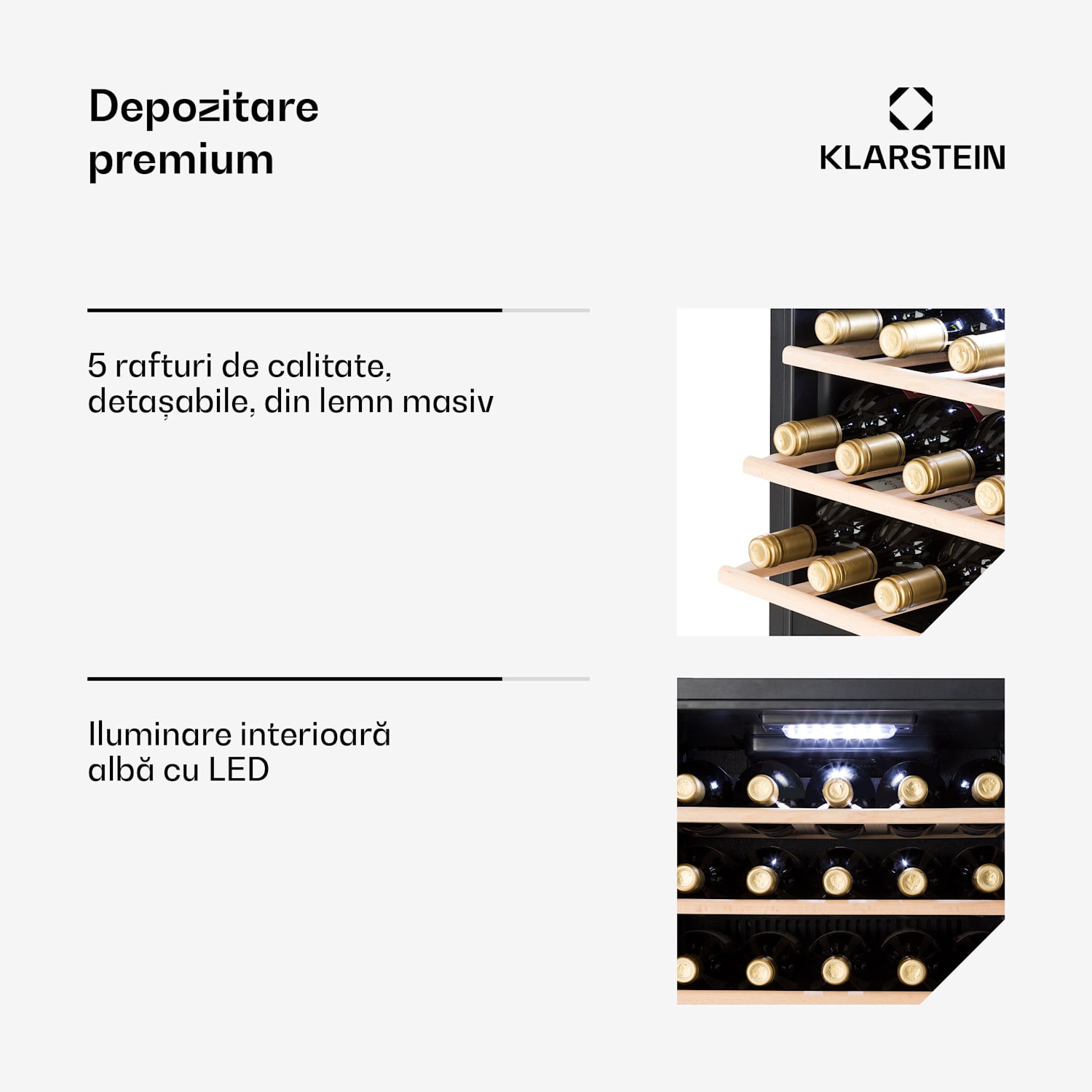 Vinamour 29D, răcitor de vinuri, 2 zone, 80 l, 29 sticle, 5 - 22 °C, control tactil 