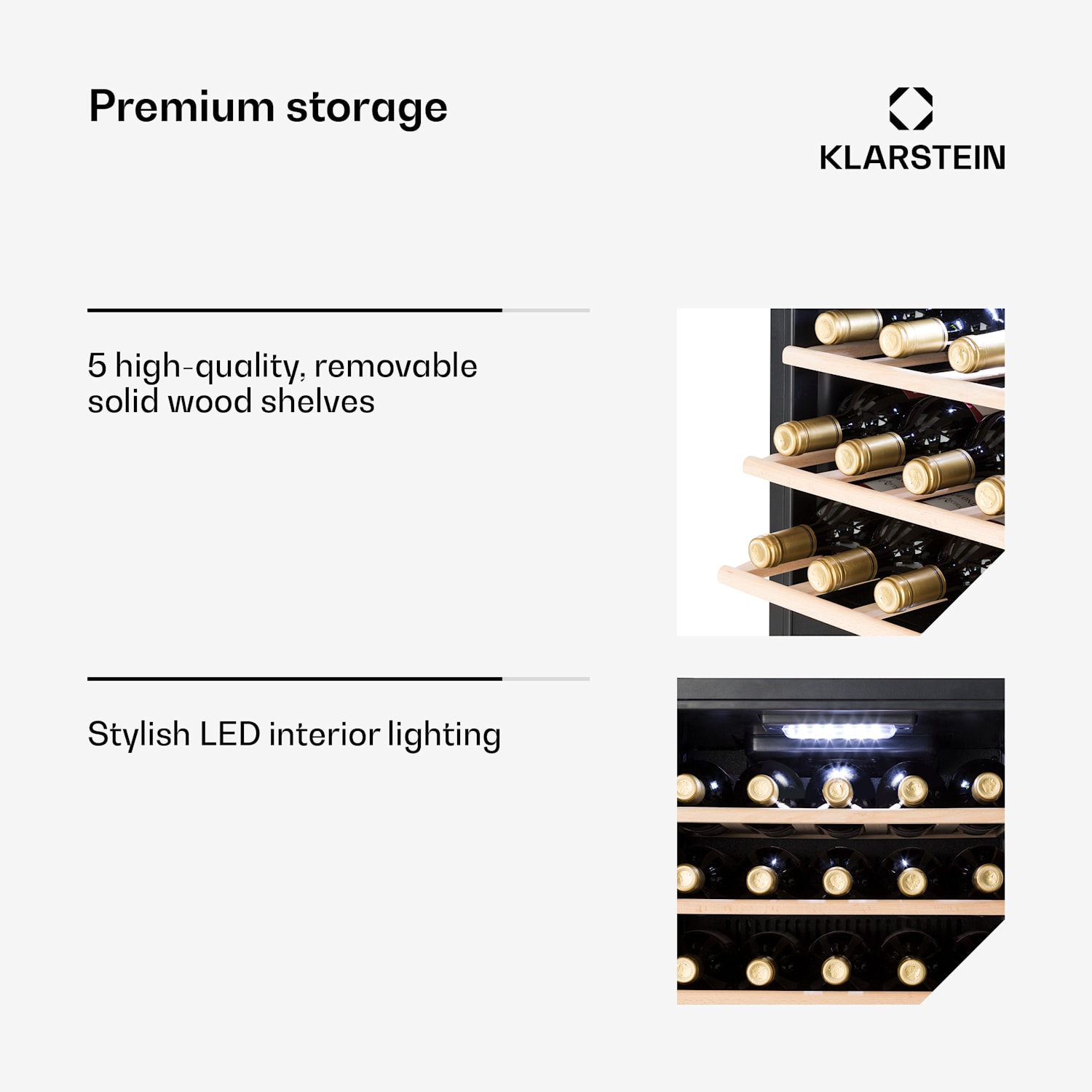 Vinamour 29 Duo wijnkoelkast 2 zones 80L/29 flessen 5-22°C  touch 29 flessen | 2 koelzones | Roestvrij Staal