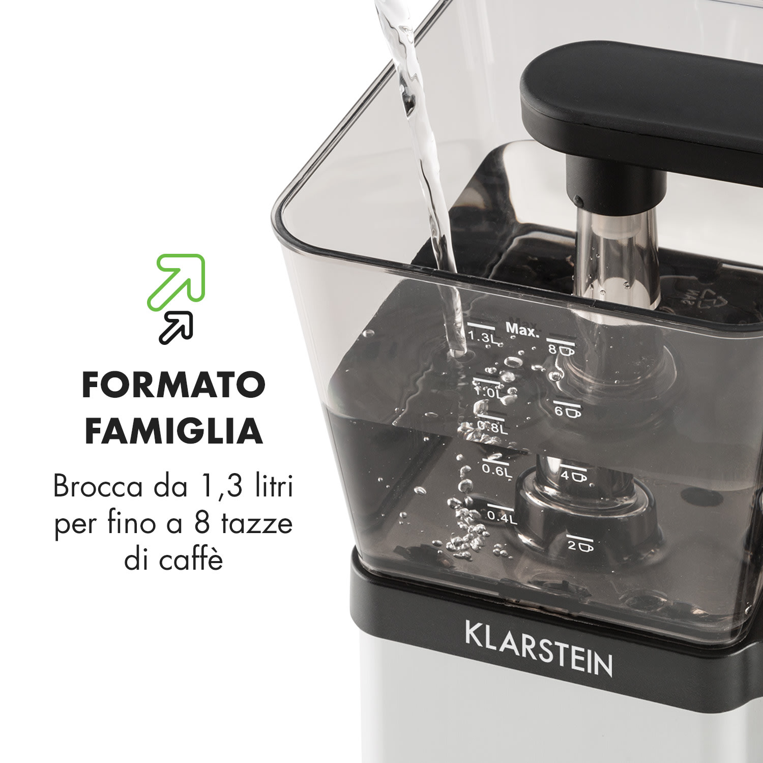 GrandeGusto Macchina del Caffè 1690W Pre-Infusion 96°C nero/metallizzato Metallico