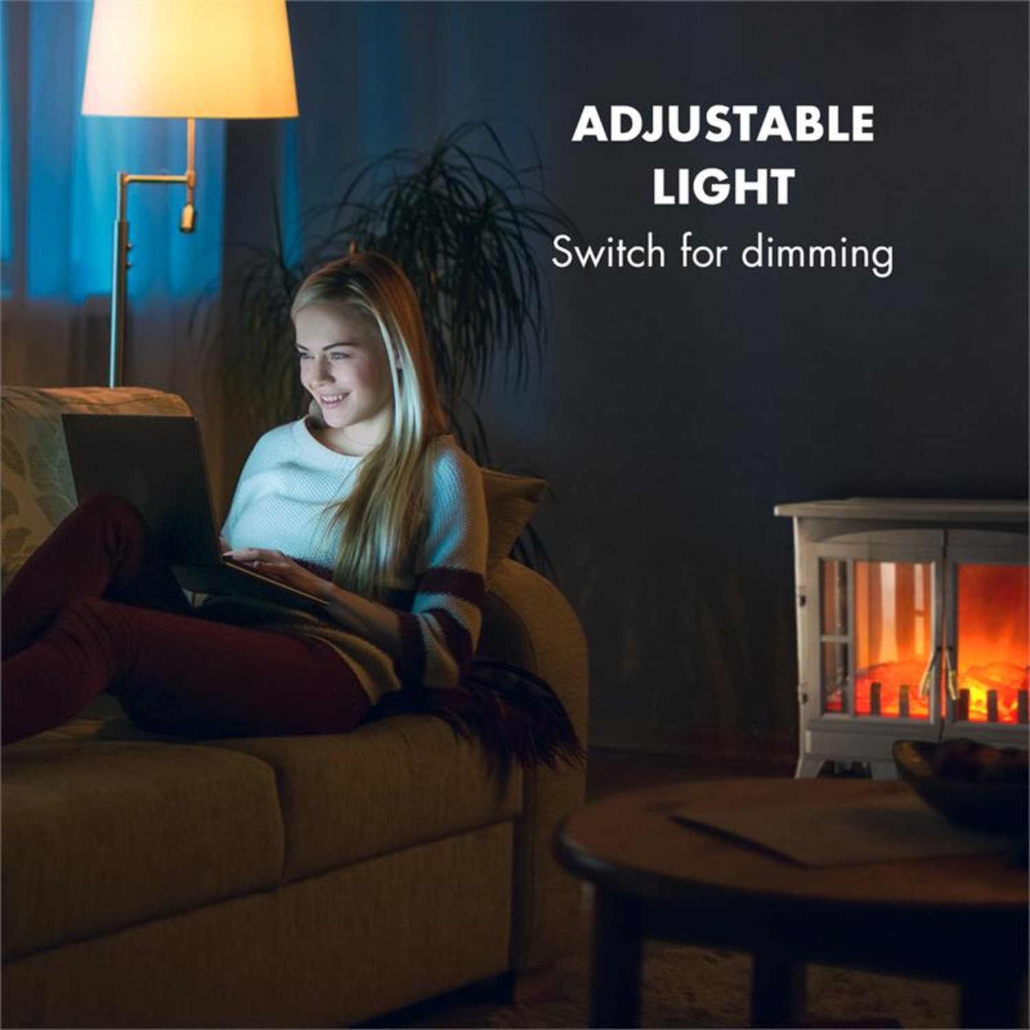 Innsbruck, električni kamin, 1000/2000 W, termostat, bijeli