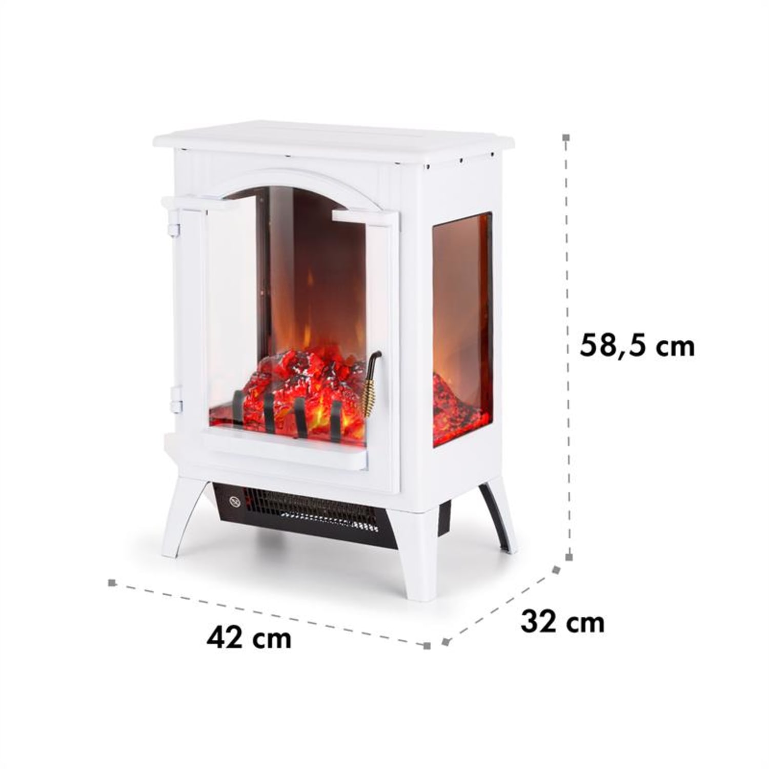 Graz, електрическа камина, 1000/2000 W, термостат, PanoramaView, бяла 