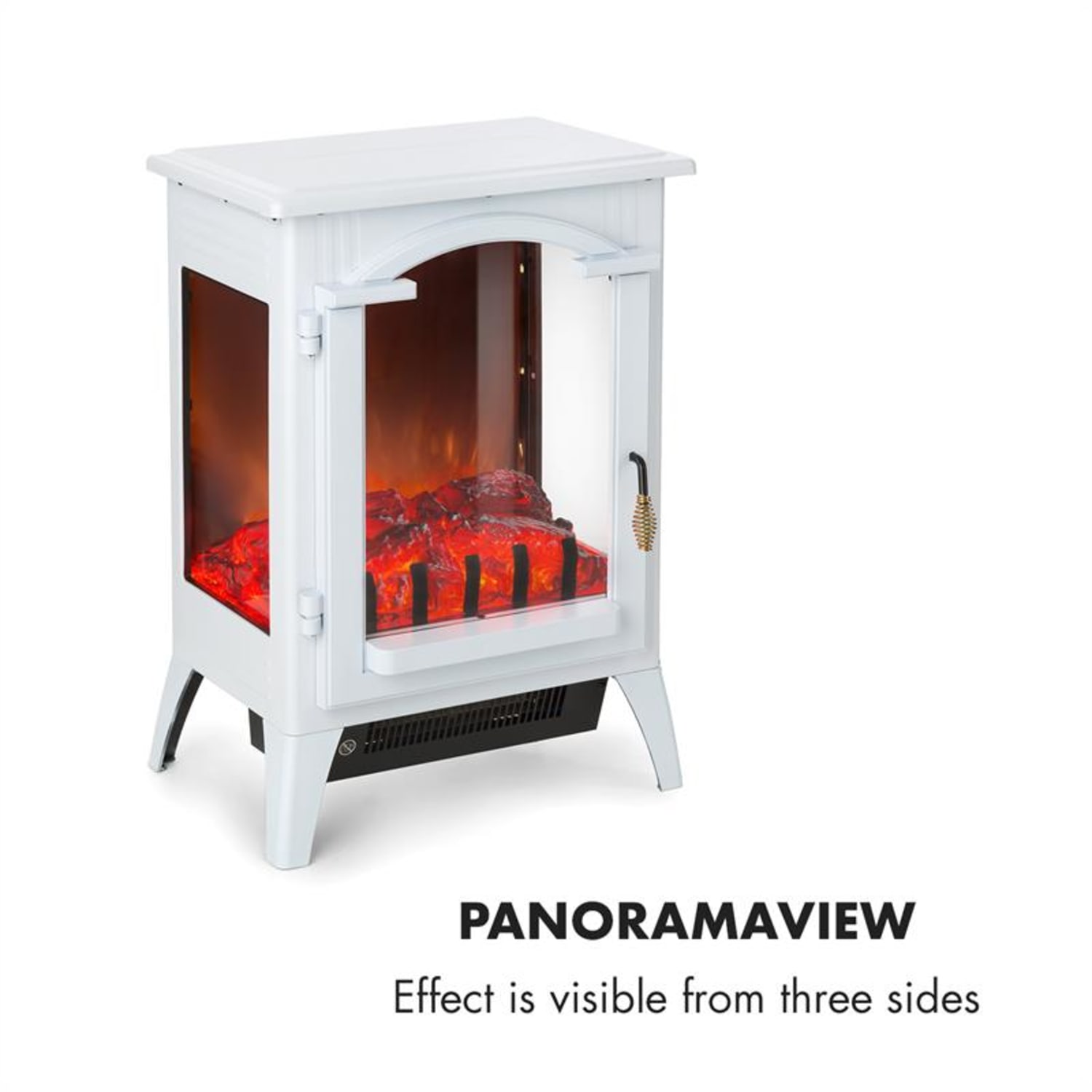 Graz, електрическа камина, 1000/2000 W, термостат, PanoramaView, бяла 