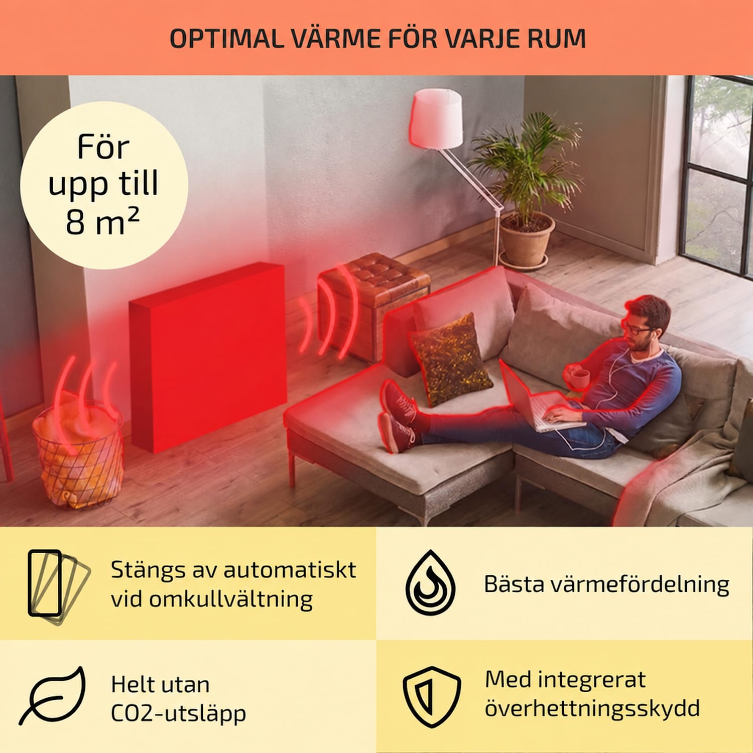 Wallander oljefyllt element 600 W LED-display veckotimer vit 600 W | Vit