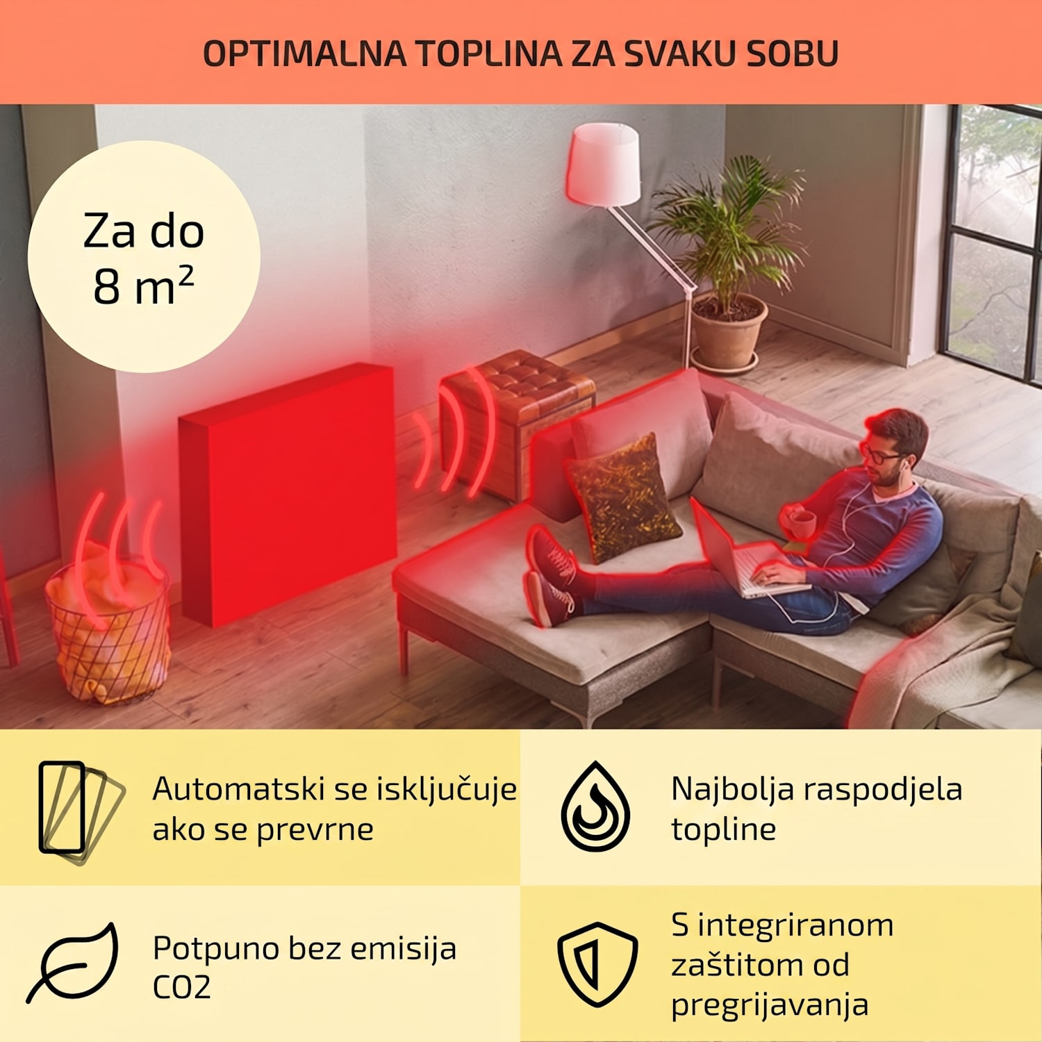 Wallander, uljni radijator, 600 W, termostat, uljno zagrijavanje, ultra tanki dizajn, crni 600 W | Crna