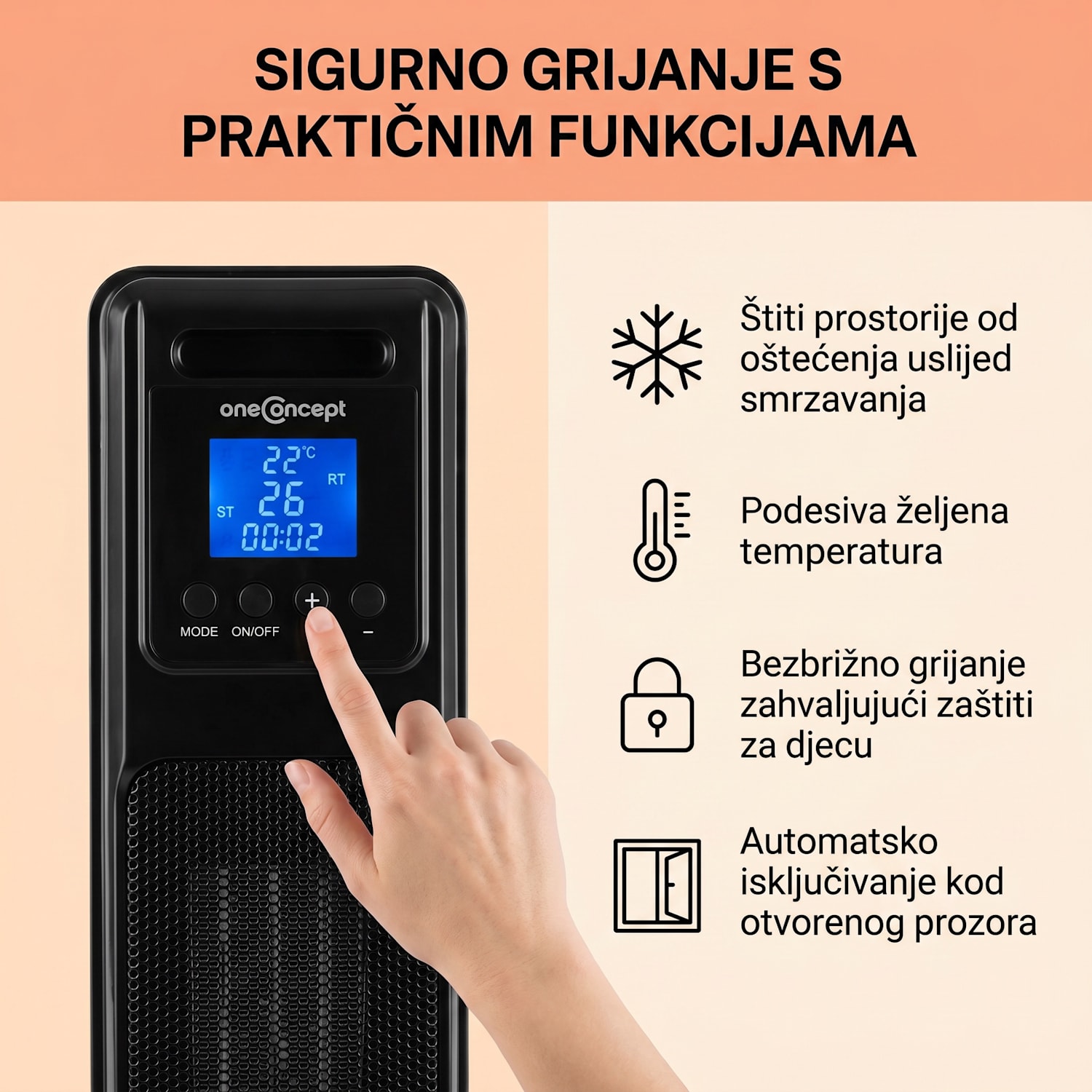 Wallander, uljni radijator, 800 W, termostat, uljno zagrijavanje, ultra tanki dizajn, crni 800 W | Crna