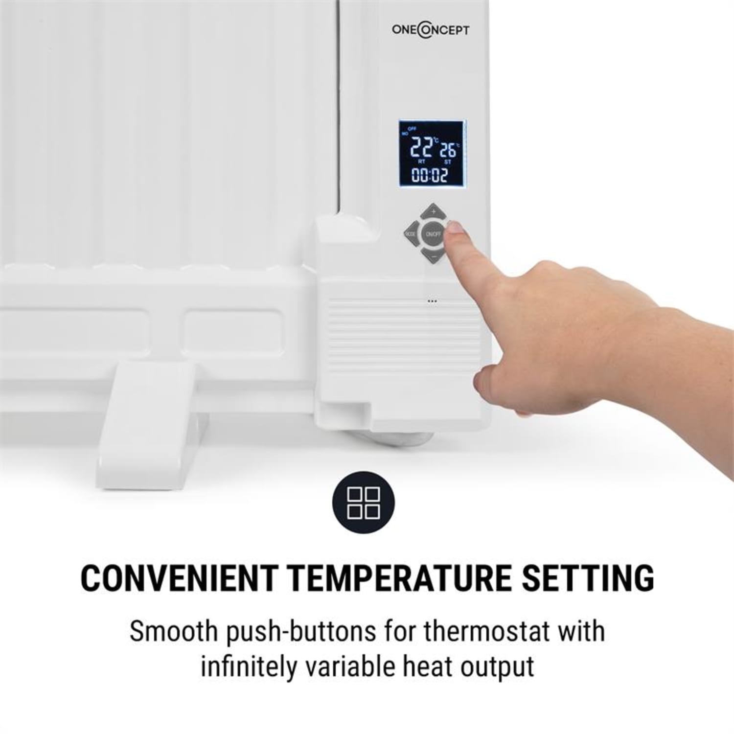 Wallander Radiador de aceite 1000 W Termostato Calefacción de aceite Ultraplano Blanco 1000 W | Blanco