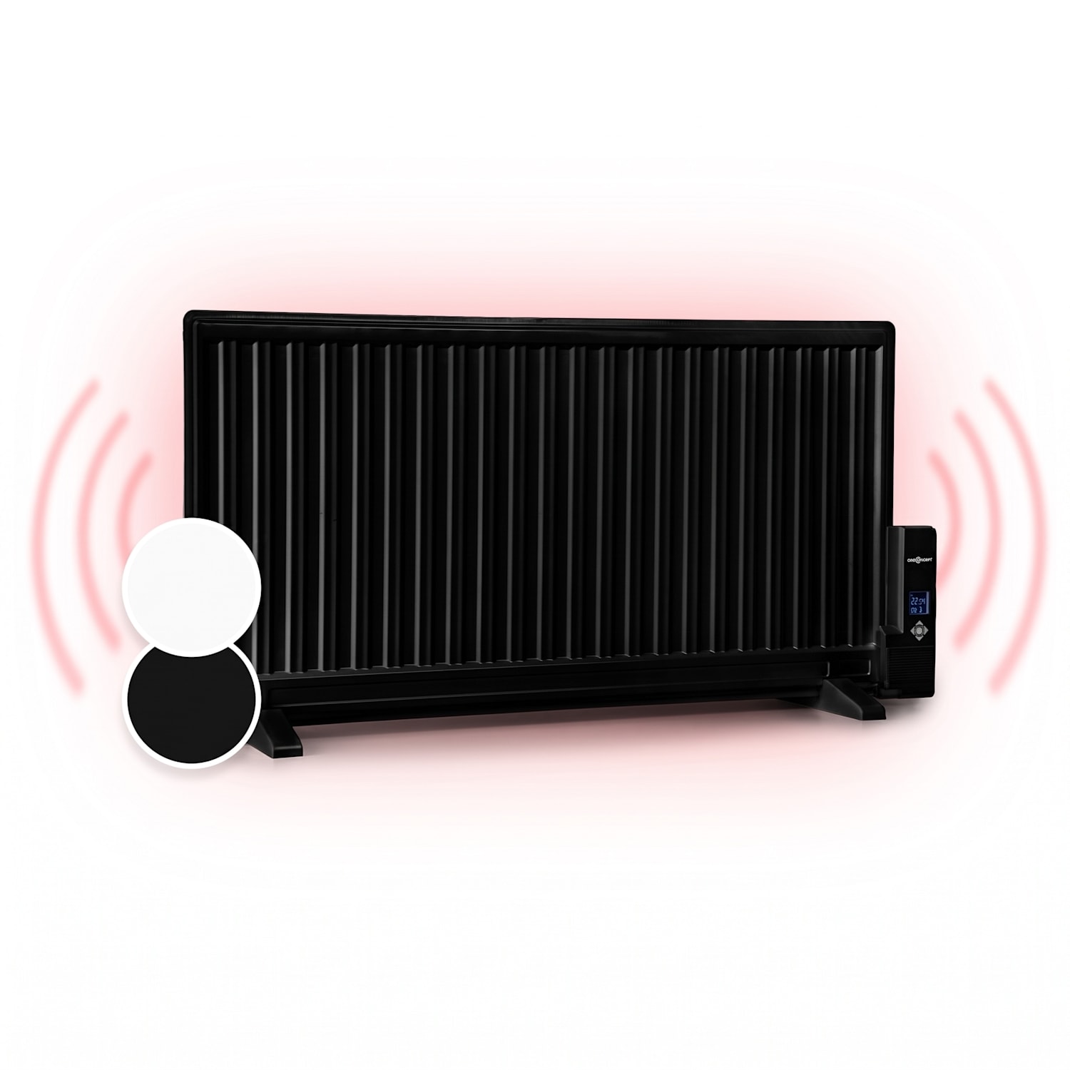 Wallander, маслен радиатор, 1000 W, термостат, маслено отопление, ултра плосък дизайн, черен 1000 W | Черно