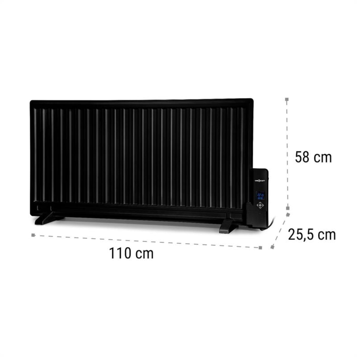 Wallander Oil Radiator 1000W Thermostat Oil Heater Ultra Flat Black 