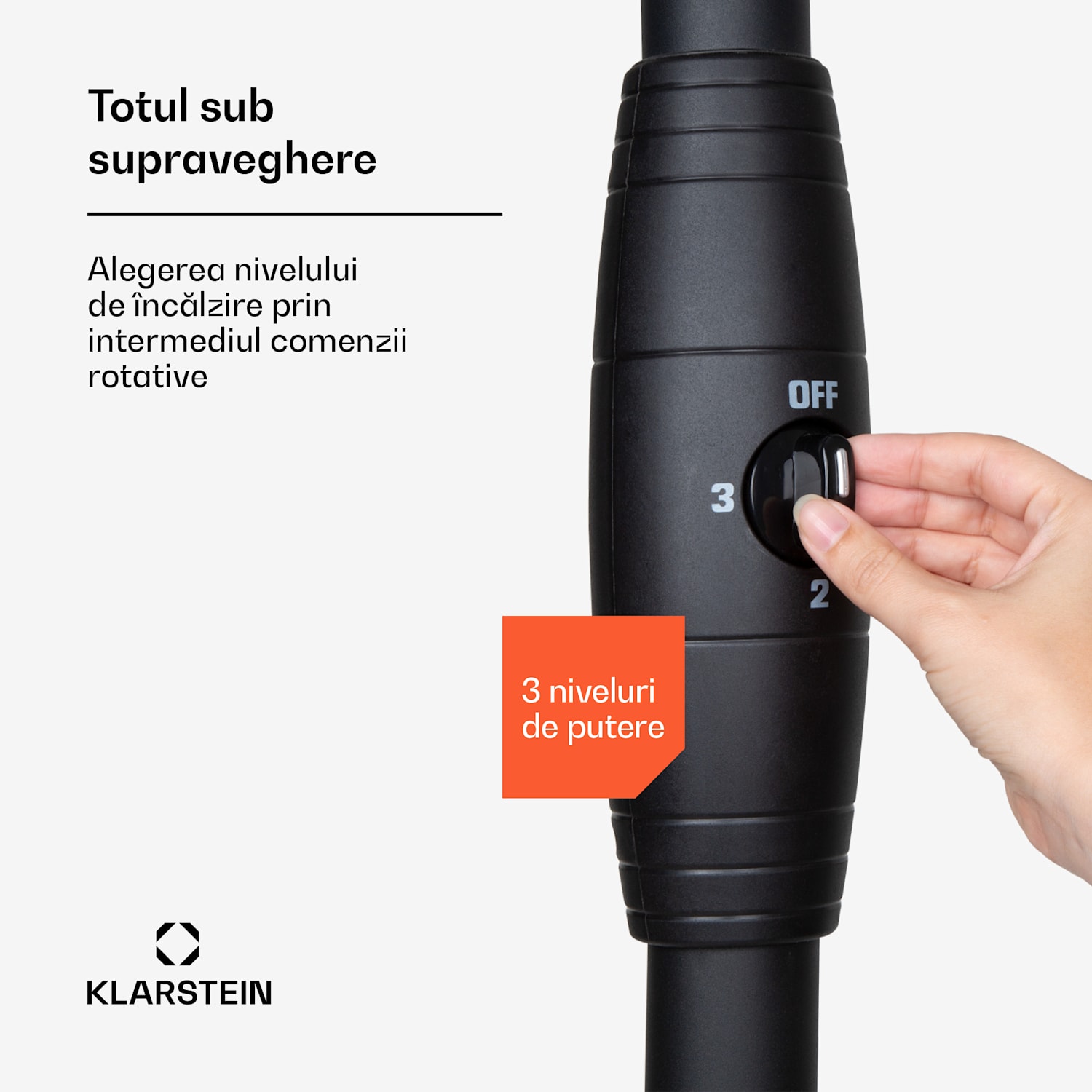 Heatspot, încălzitor de terasă, 900/1200/2100 W, IR ComfortHeat, negru Negru