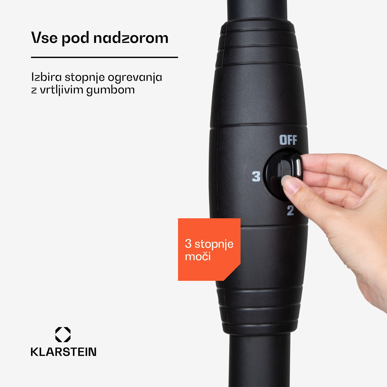 Heatspot, grelnik za teraso, 900/1200/2100 W, IR ComfortHeat, črn Črna