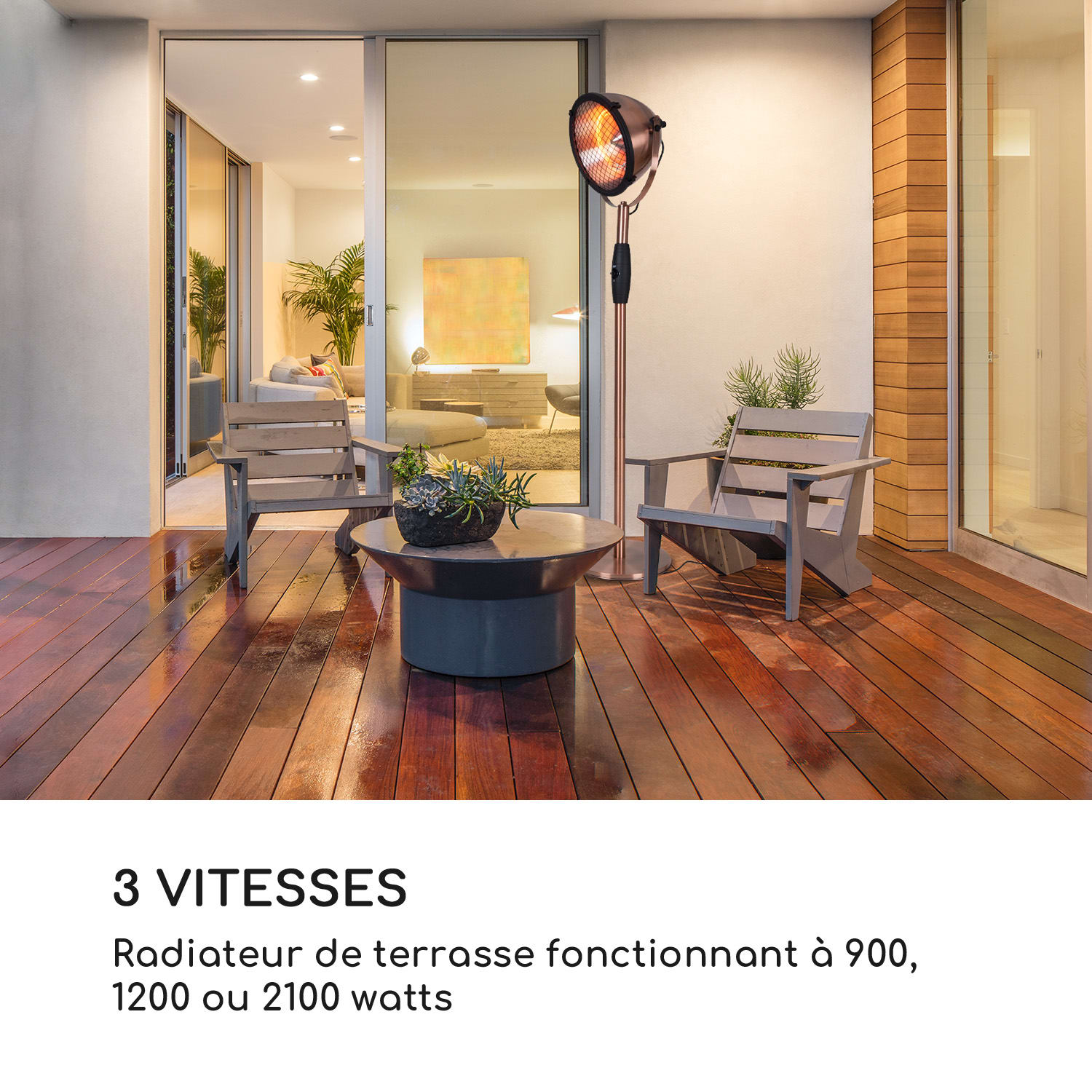 Heatspot radiateur de terrasse 900/1200/2100 W IR ComfortHeat cuivre Cuivre Métallisé