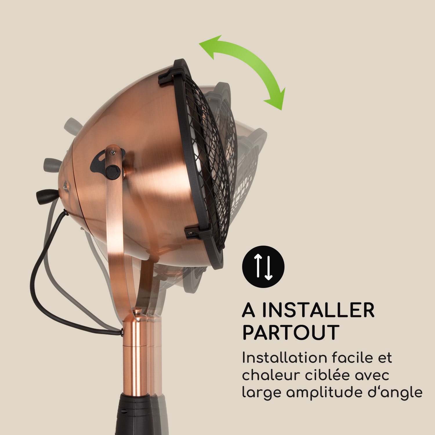 Heatspot radiateur de terrasse 900/1200/2100 W IR ComfortHeat cuivre Cuivre Métallisé