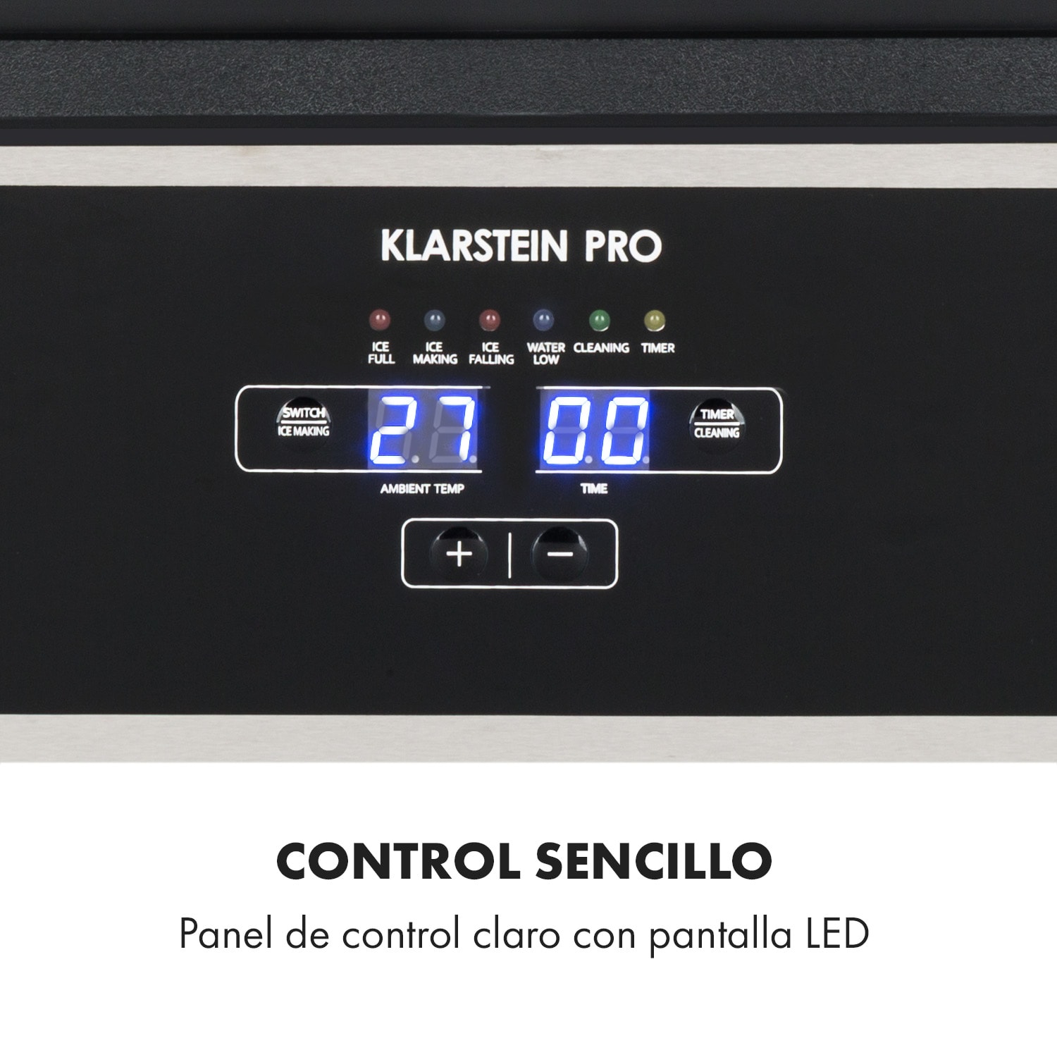 Antarctica Máquina de cubitos de hielo 270W 15l 26kg/24h Acero inoxidable Negra 