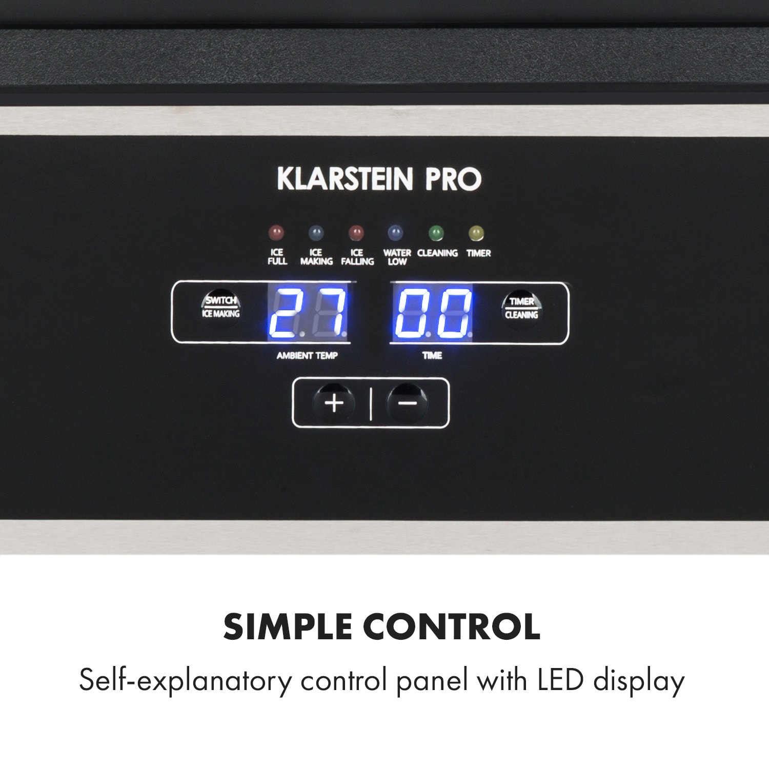 Antarctica ijsblokjesmachine 270W 15l 26kg/24h rvs zwart 