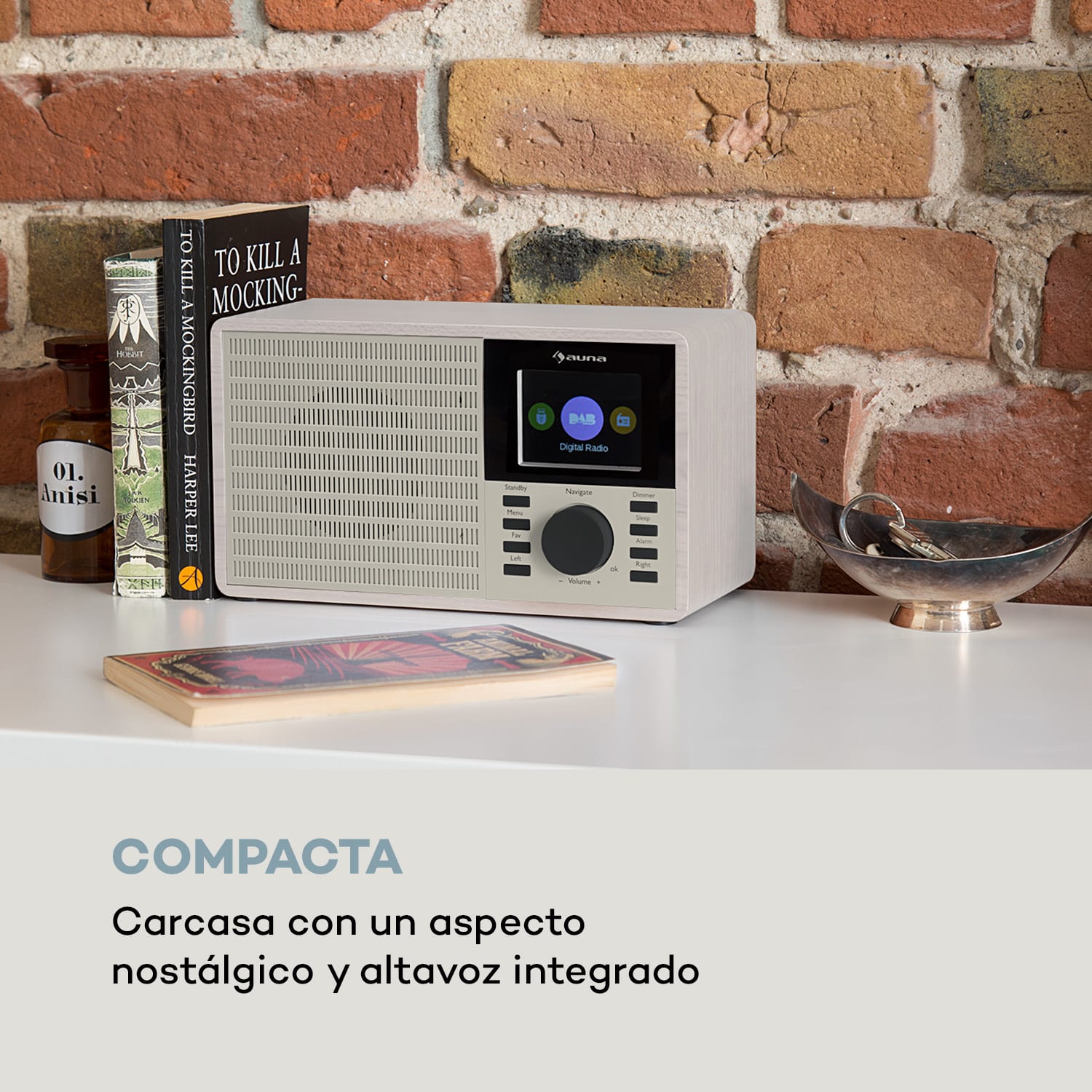 DR-160 Radio BT DAB+/FM USB AUX  Pantalla 2.4" TFT Blanco 