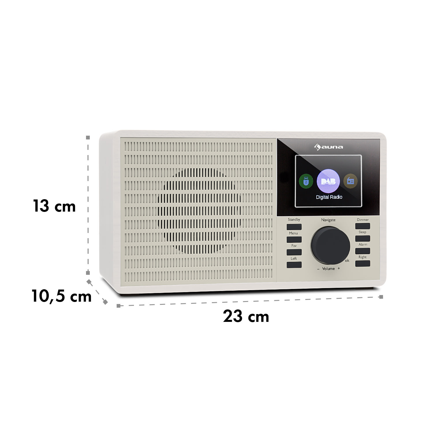 DR-160 Radio BT DAB+/FM USB AUX  Pantalla 2.4" TFT Blanco 