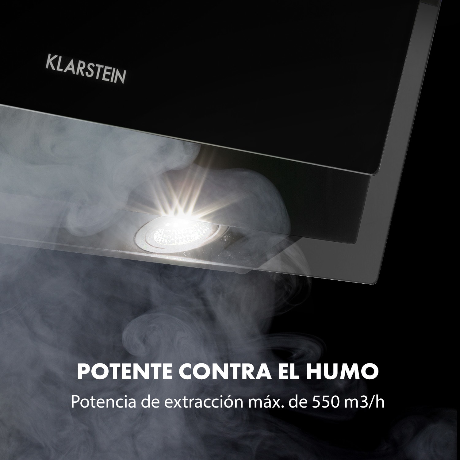 Klarstein Mirage 60 Campana extractora 550 m³/h Entorno táctil Negro 60 cm | Negro