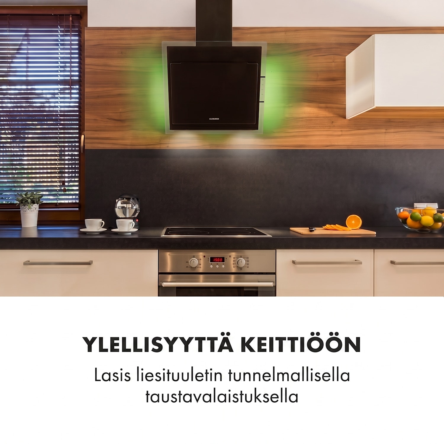 Klarstein Mirage 60 liesituuletin 671 m³/h kosketuspaneeli tunnelma musta 60 cm | Musta