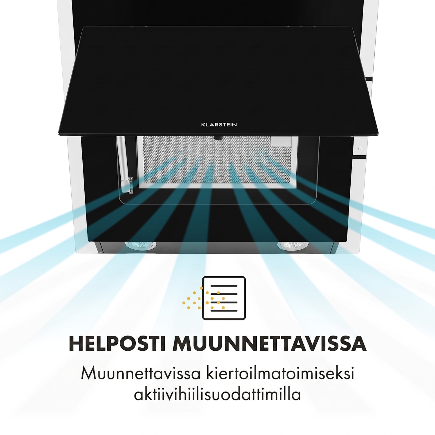 Klarstein Mirage 60 liesituuletin 671 m³/h kosketuspaneeli tunnelma musta 60 cm | Musta