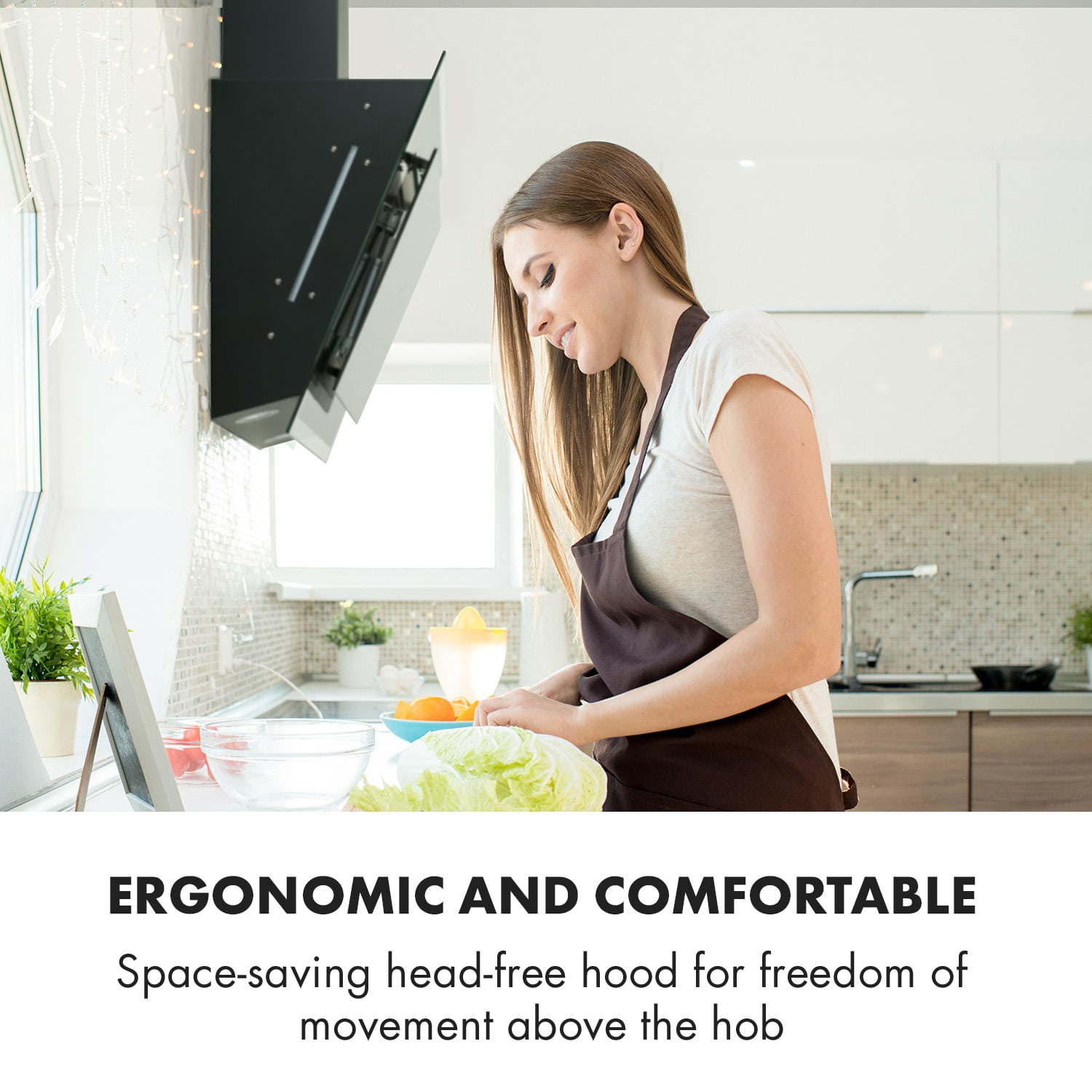 Mirage 60, okap kuchenny, wyciąg/pochłaniacz, 60 cm, 550 m³/h, panel dotykowy, klasa energetyczna A++, kolor czarny 60 cm | Czarny