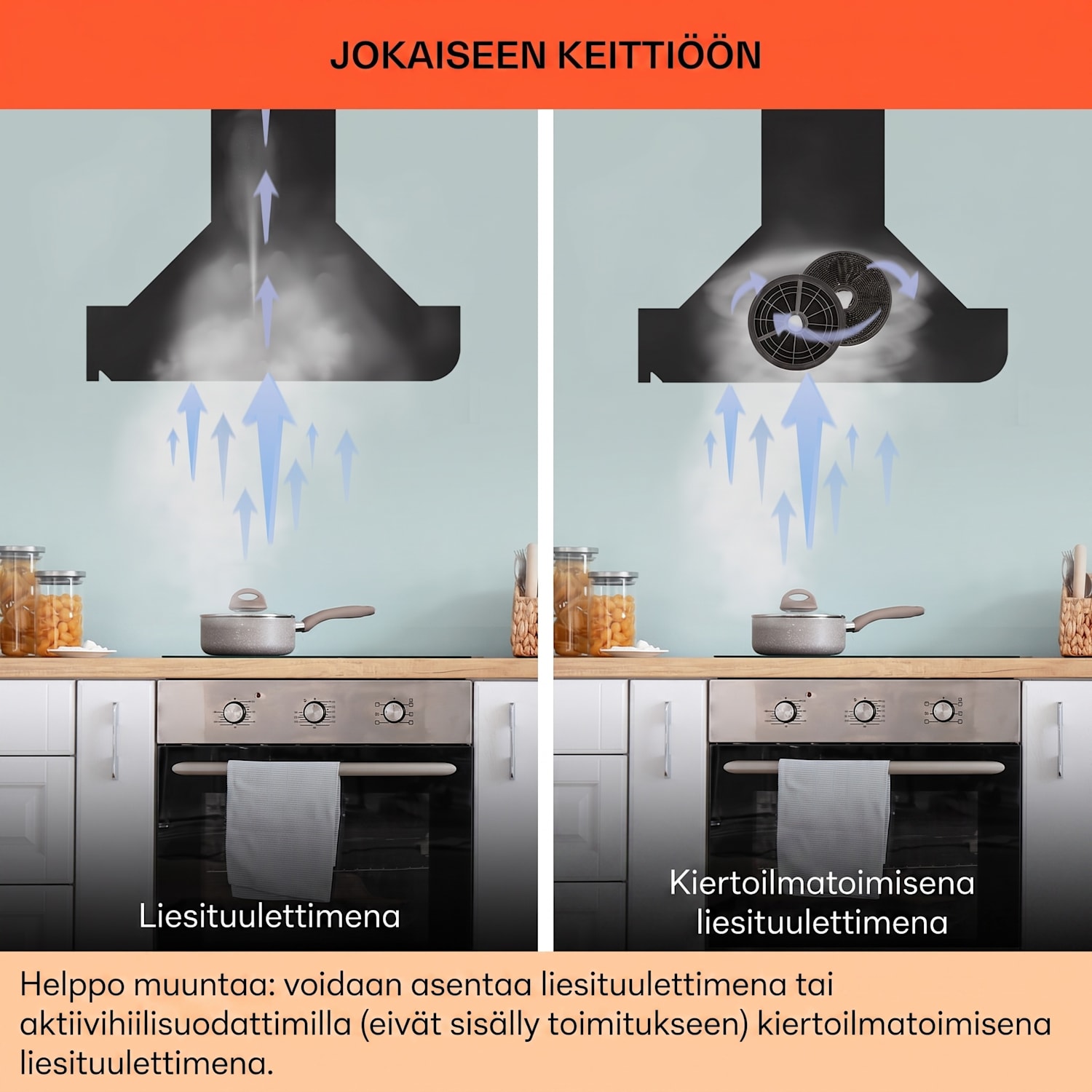 Mirage 90 liesituuletin 602 m³/h kosketuspaneeli RGB-tunnelmavalaistus musta 90 cm | Musta