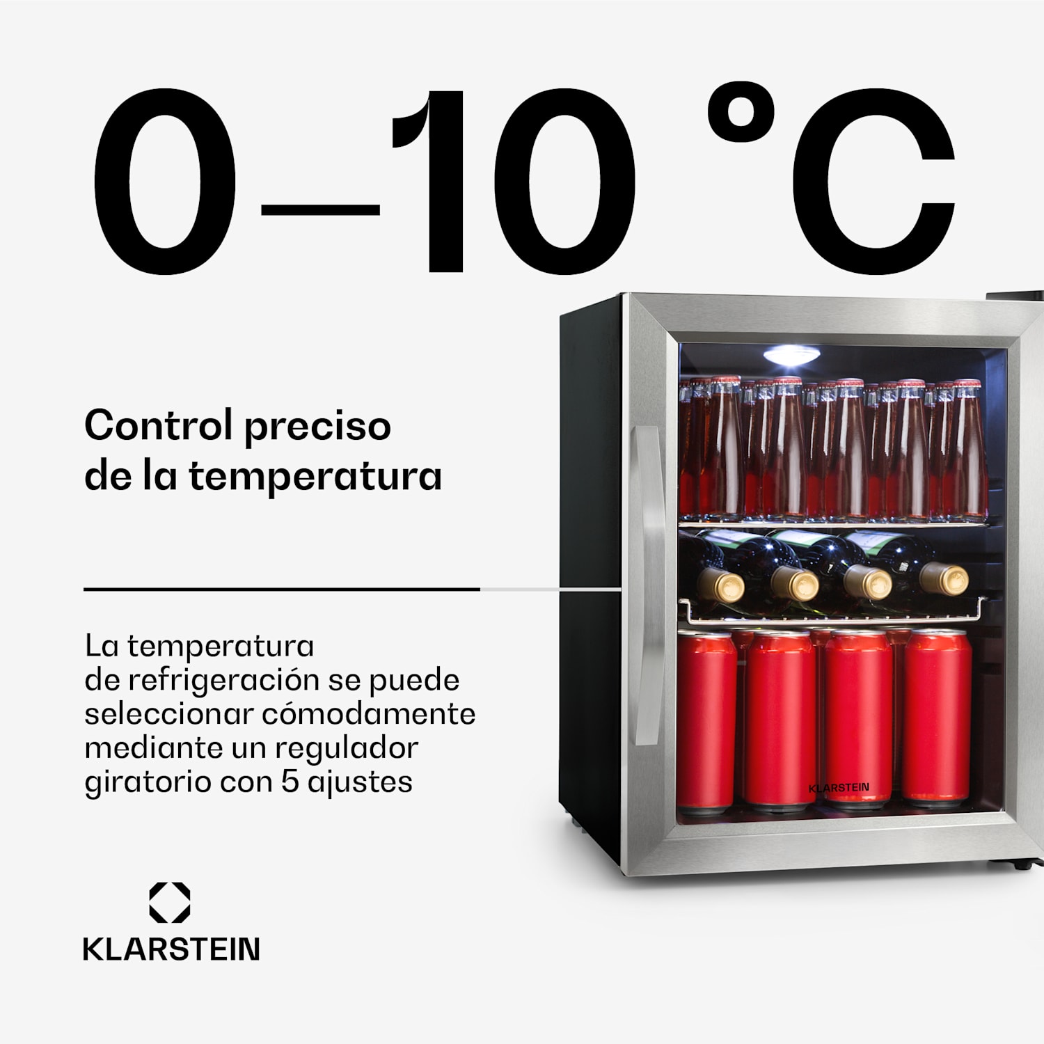 Beersafe M Nevera 33 litros 2 estantes Puerta panorámica de cristal Acero inoxidable 