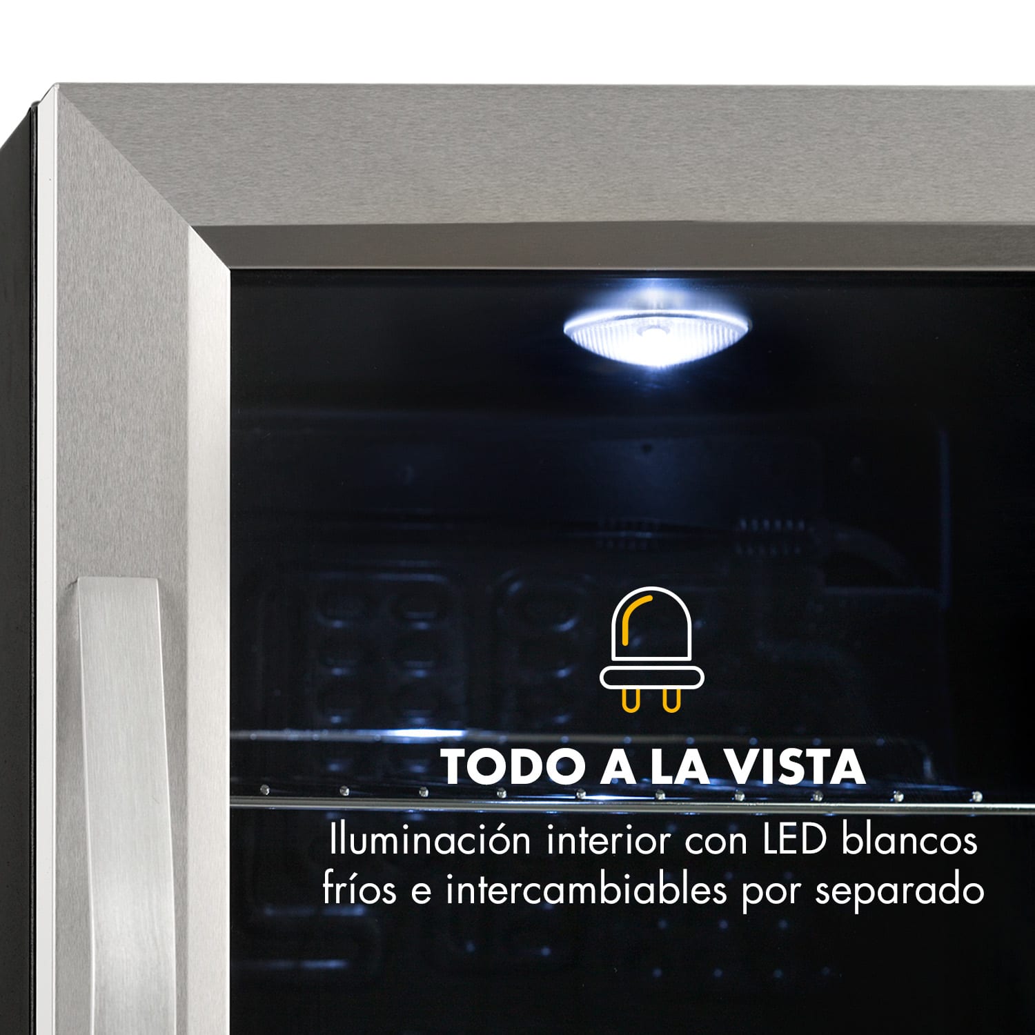 Beersafe M Nevera 33 litros 2 estantes Puerta panorámica de cristal Acero inoxidable 33 L | Acero Inoxidable