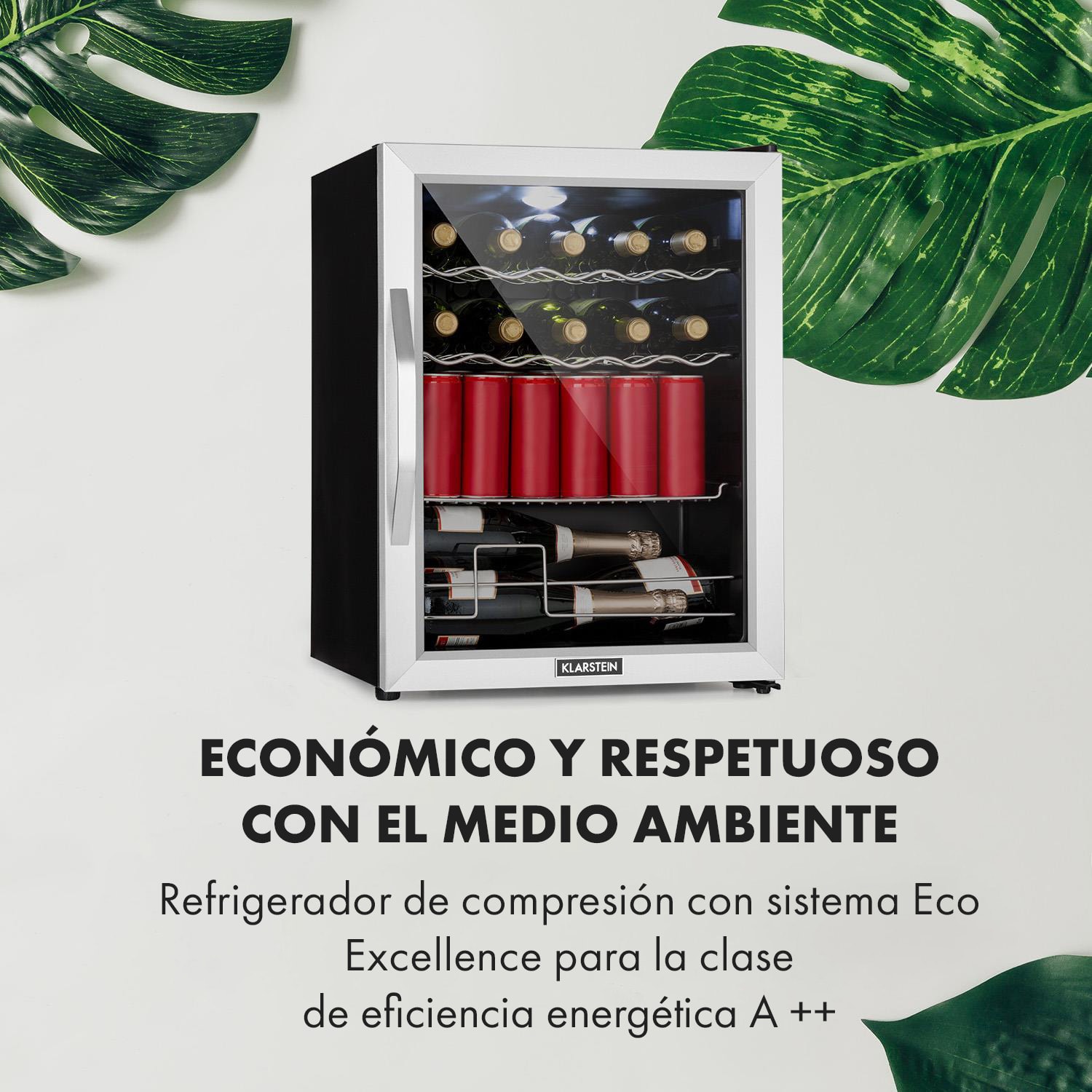 Nevera Beersafe XL Mix It Edition, 60 litros, 4 estantes, puerta de cristal panorámica 