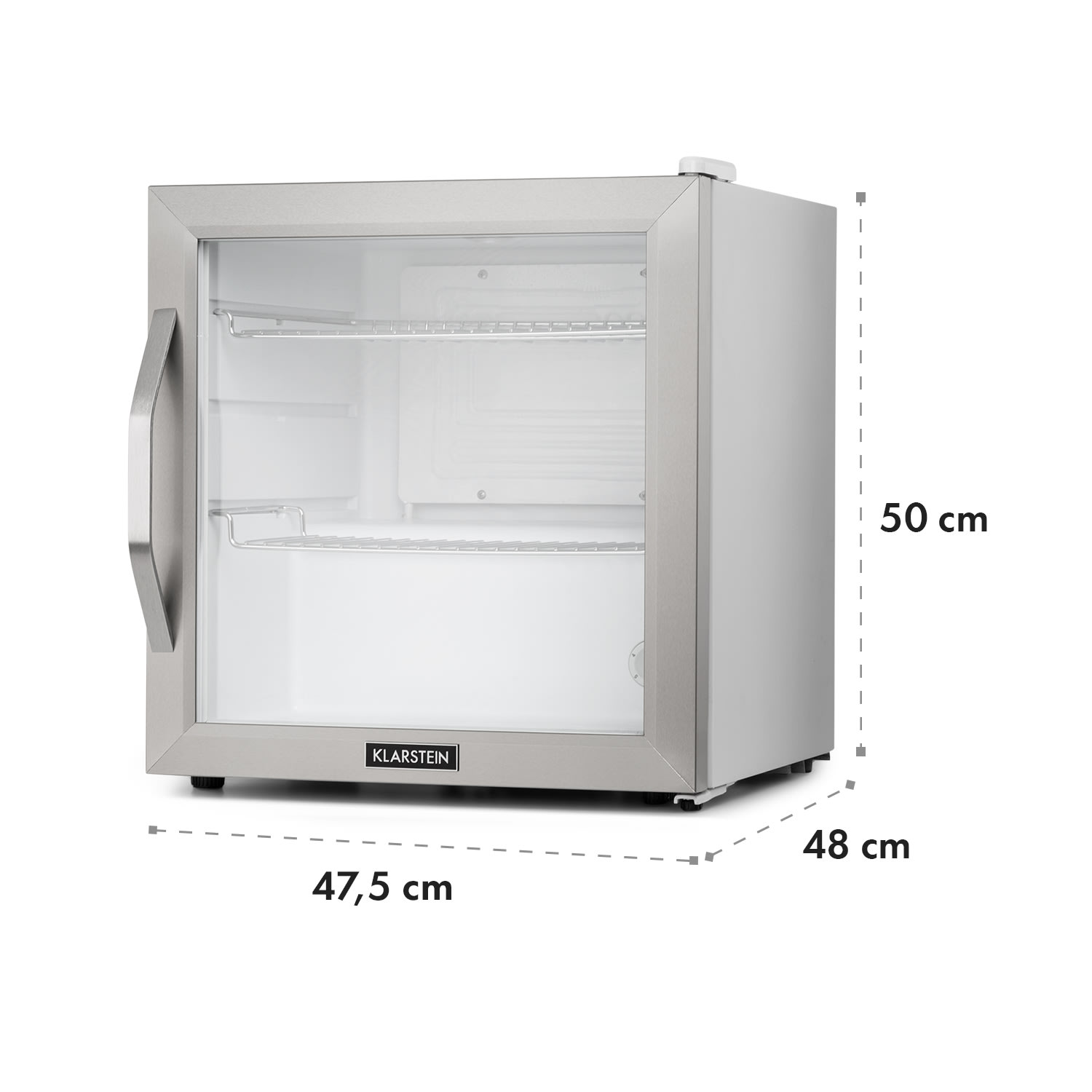 Beersafe L Crystal White Frigorífico 47 litros 2 prateleiras Porta de vidro panorâmica Aço inoxidável 47 L | Branco