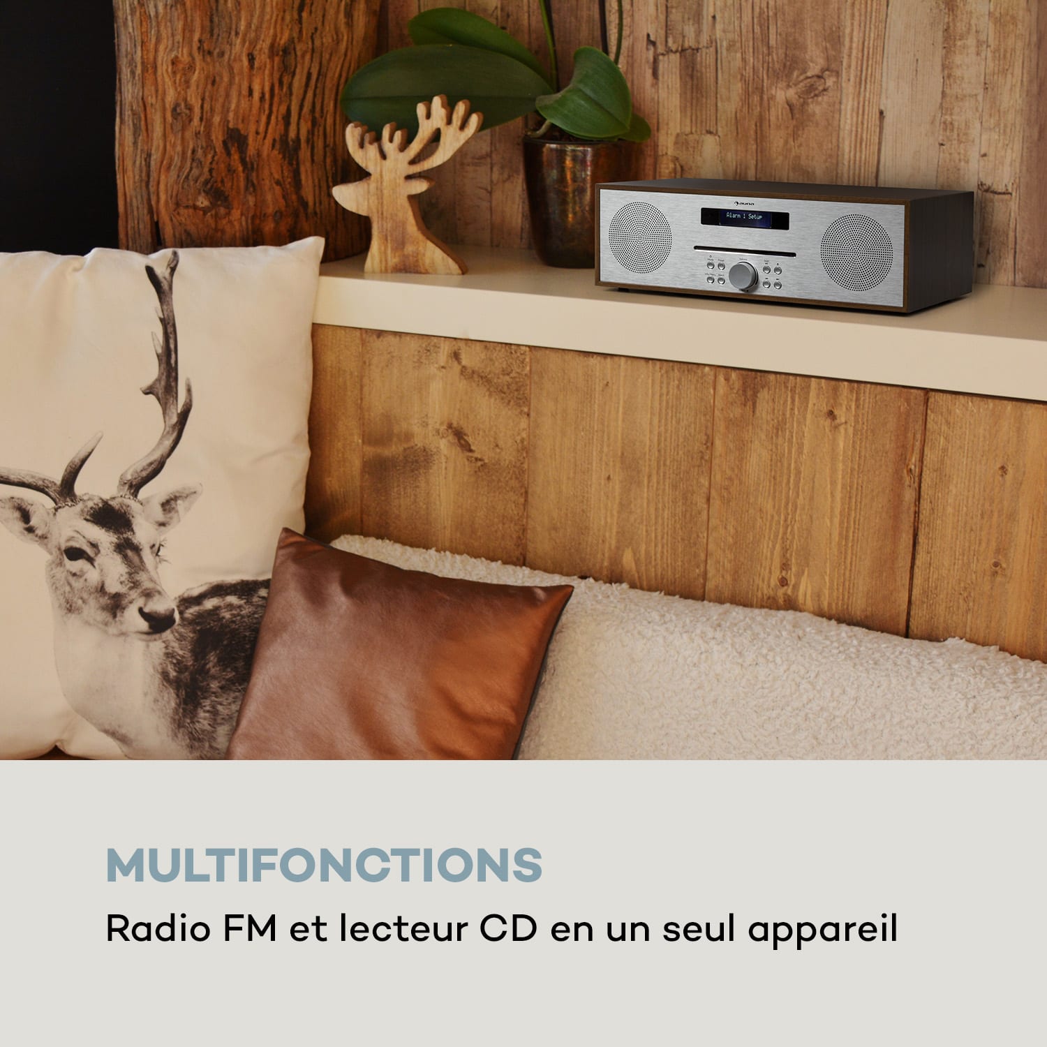 Silver Star CD-FM Lecteur CD FM Slot-In Bluetooth Alu 2x 20W max. - marron Brun