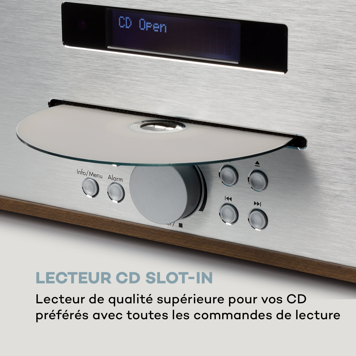 Silver Star CD-FM Lecteur CD FM Slot-In Bluetooth Alu 2x 20W max. - marron Brun