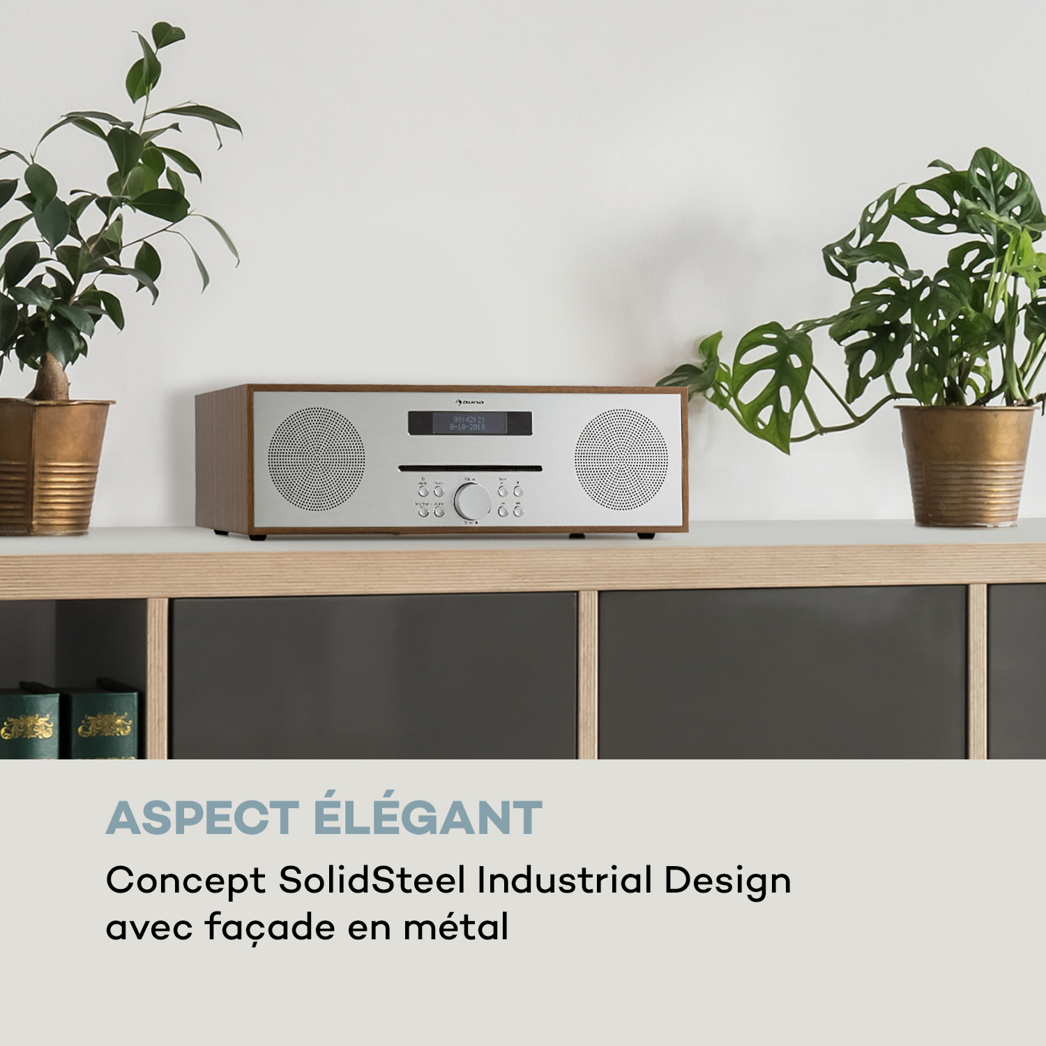 Silver Star CD-FM Lecteur CD FM Slot-In Bluetooth Alu 2x 20W max. - marron Brun