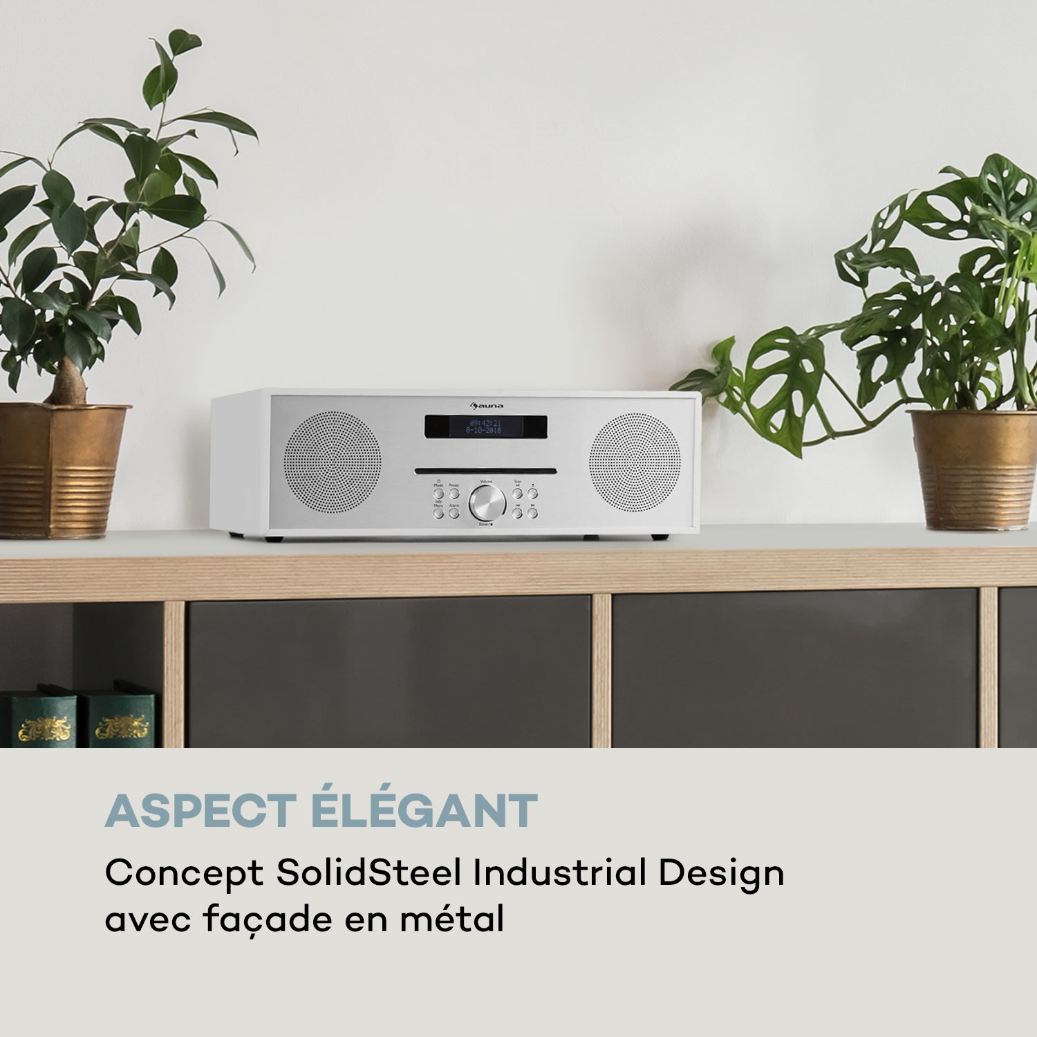 Silver Star CD-FM Lecteur CD FM Slot-In Bluetooth Alu 2x20 W max. - blanche 