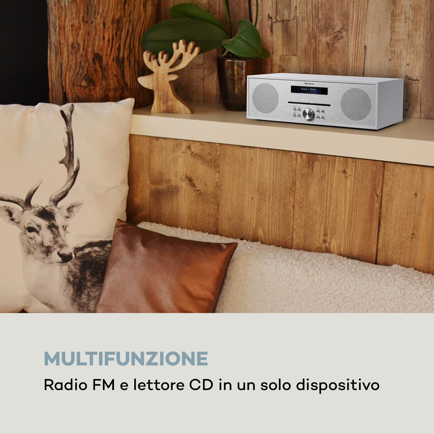 Silver Star CD-FM 2x20W max. slot-in lettore CD UKW BT Alu bianco 