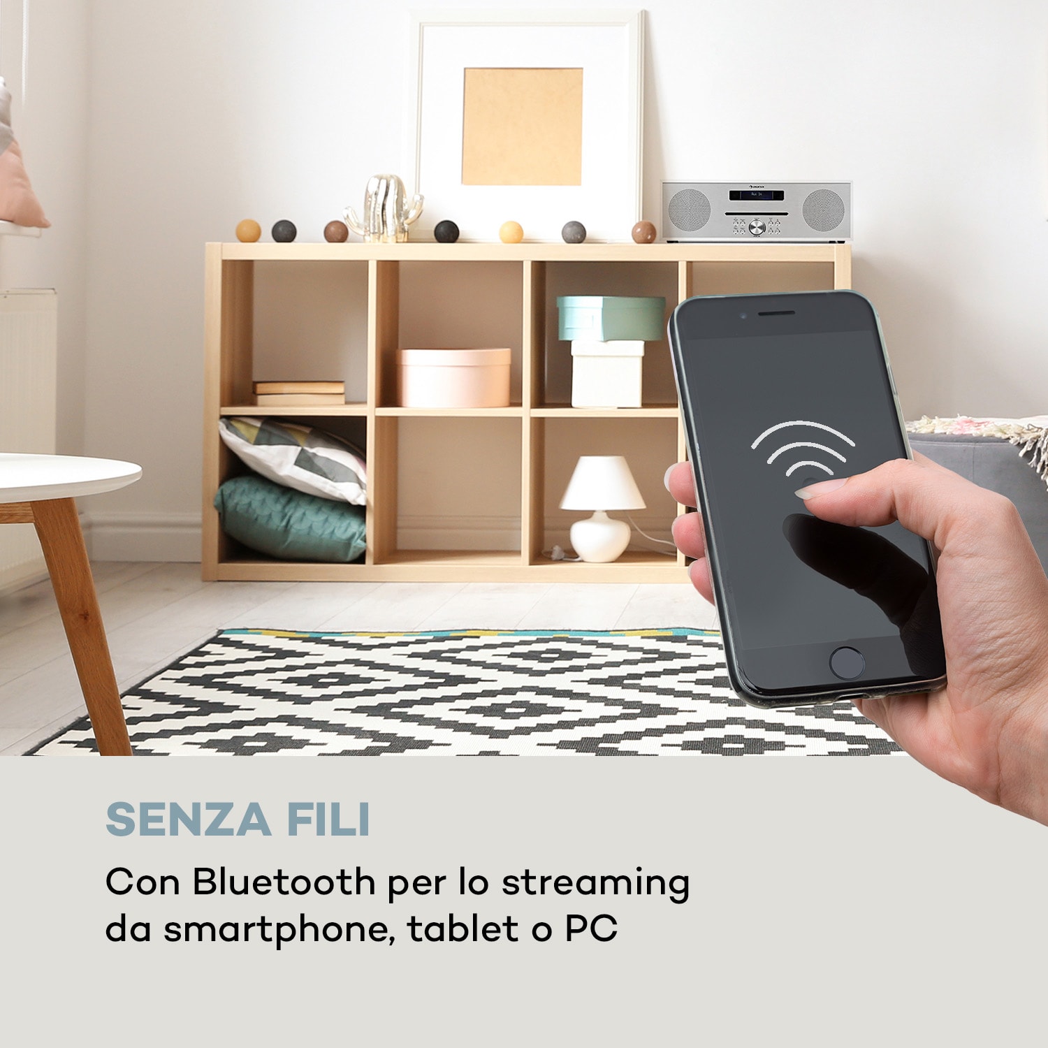 Silver Star CD-FM 2x20W max. slot-in lettore CD UKW BT Alu bianco 