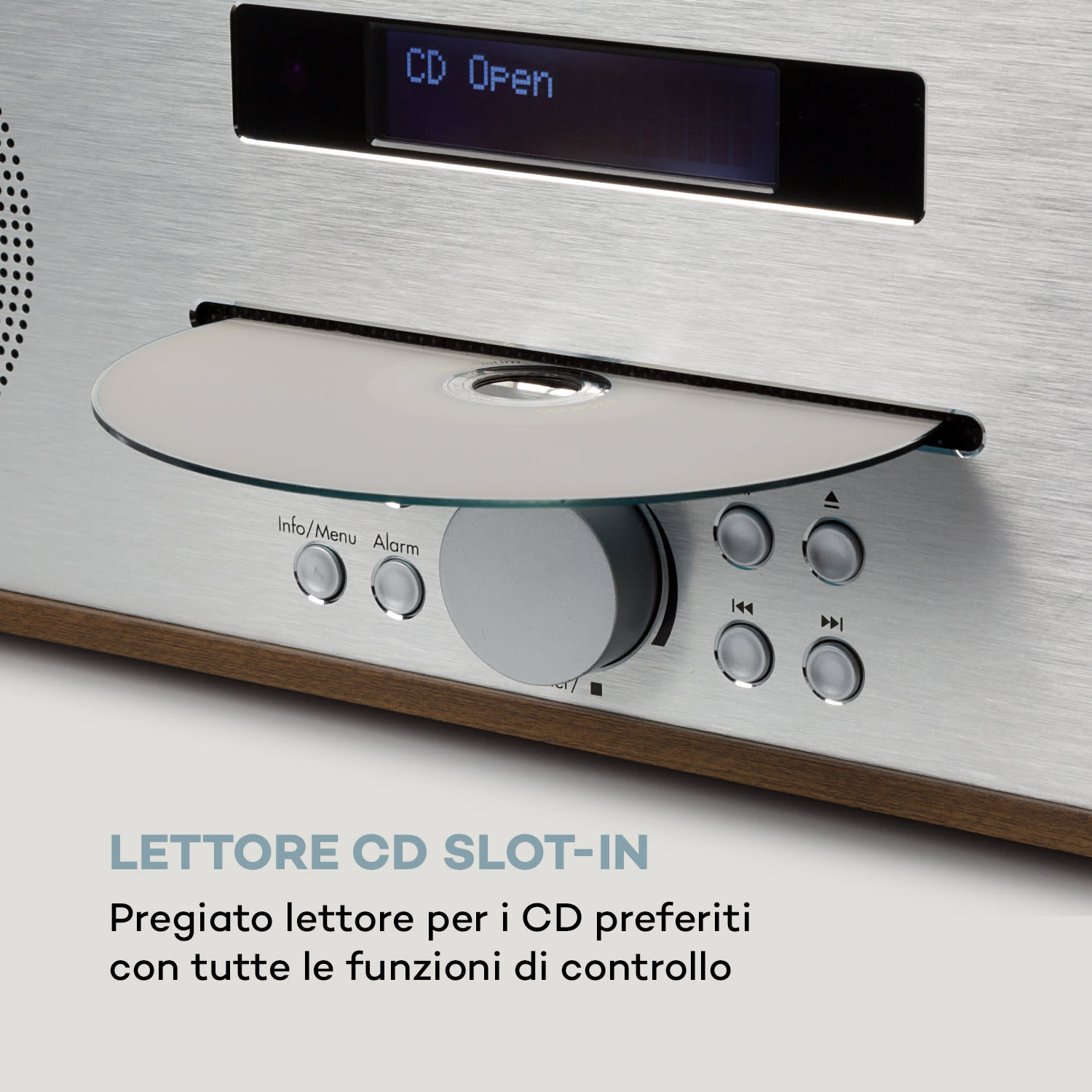 Silver Star CD-FM 2x20W max. slot-in lettore CD UKW BT Alu bianco 