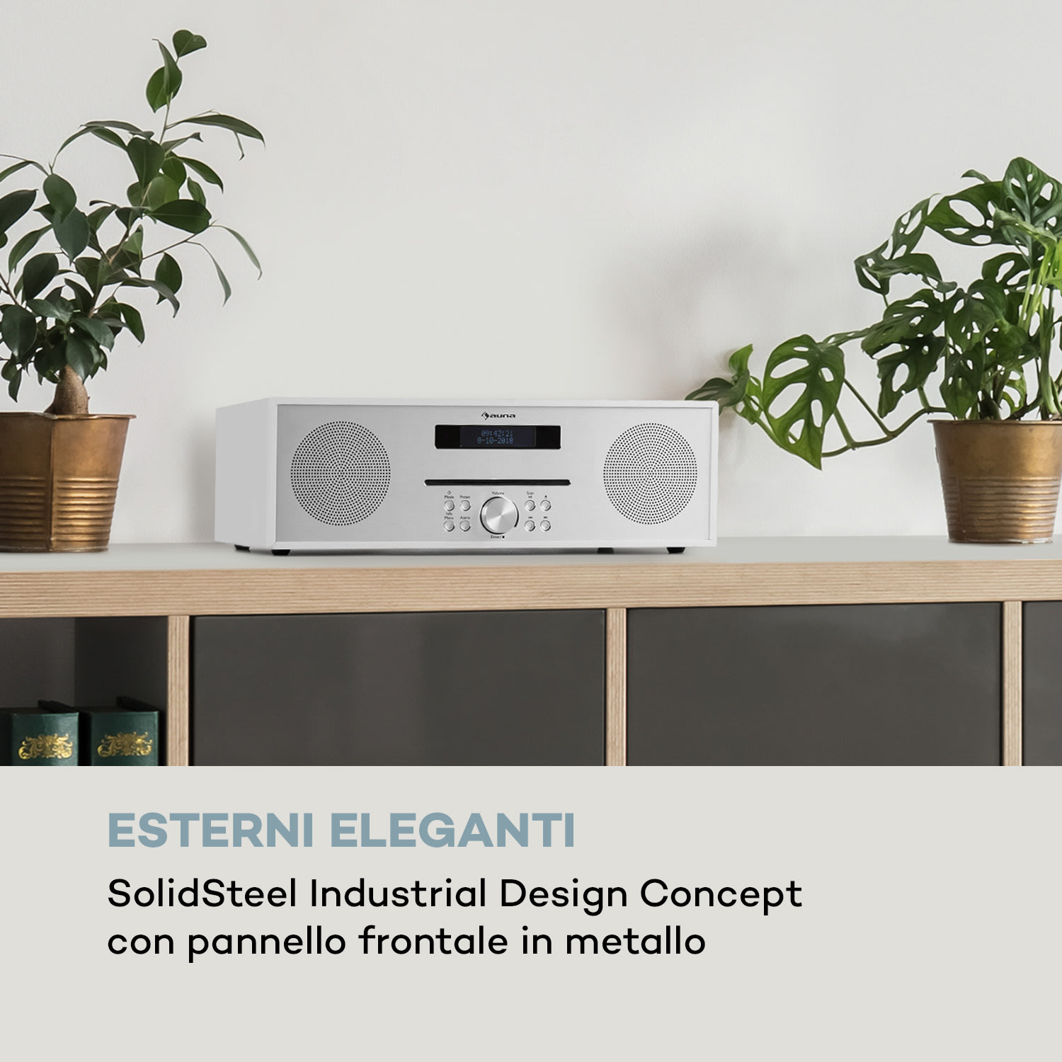 Silver Star CD-FM 2x20W max. slot-in lettore CD UKW BT Alu bianco 