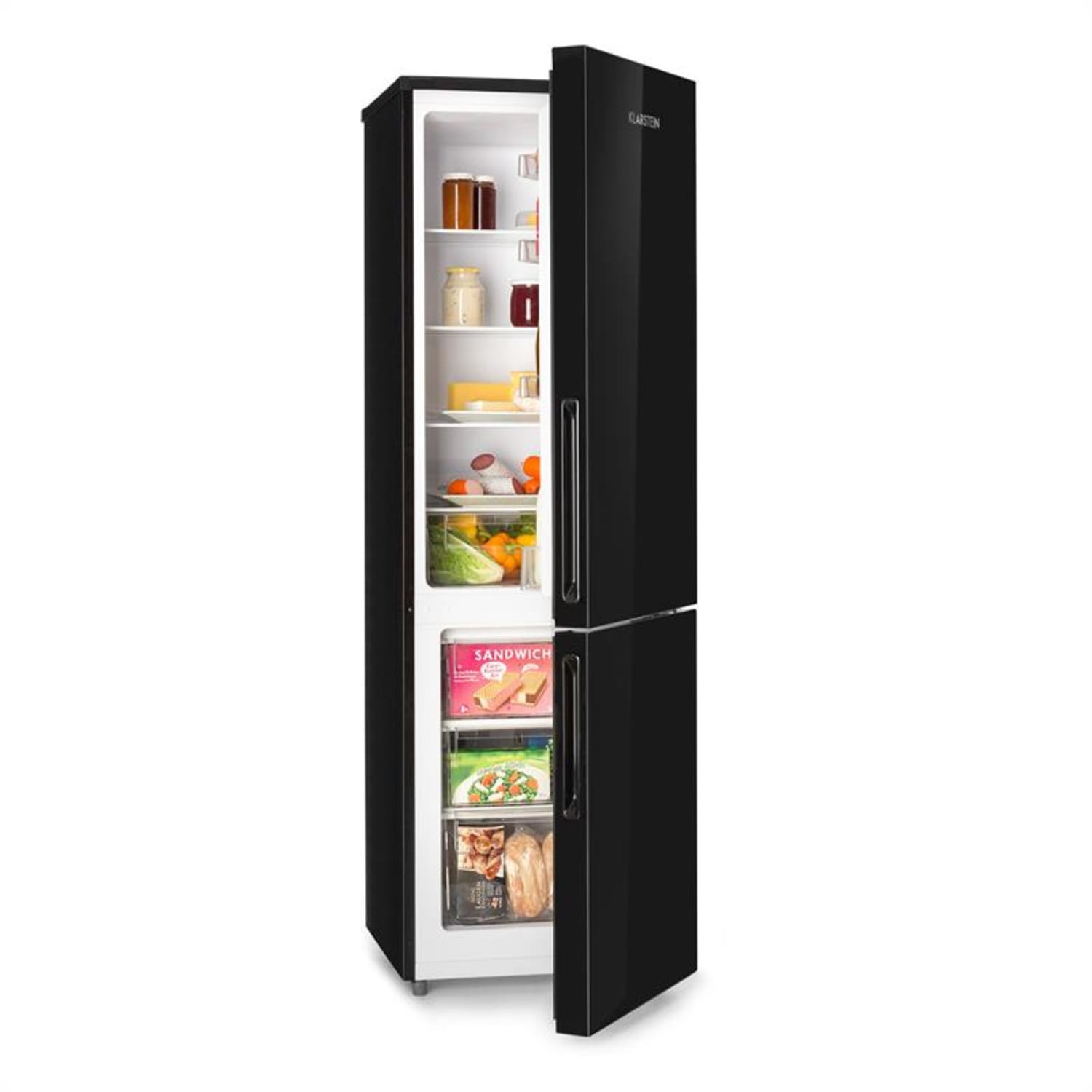 Luminance XL koelvriescombinatie 177/74 L A+ glazen front zwart 