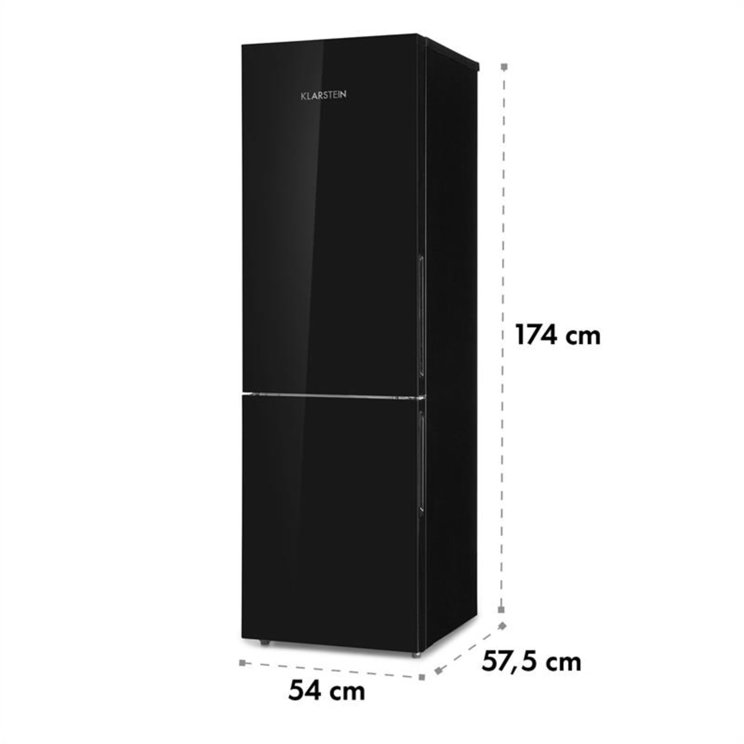 Luminance XL koelvriescombinatie 177/74 L A+ glazen front zwart 