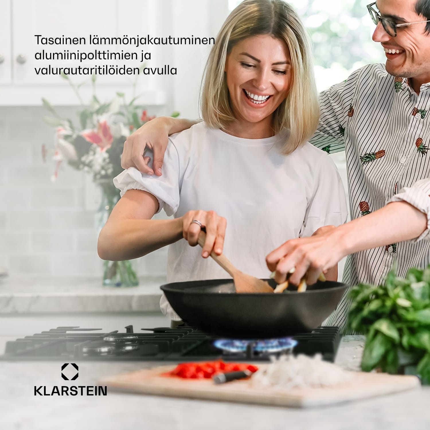 Ignito 4-alueinen kaasuliesi 4-polttimolla Sabaf-polttimet musta lasikeramiikka 60 cm | Musta