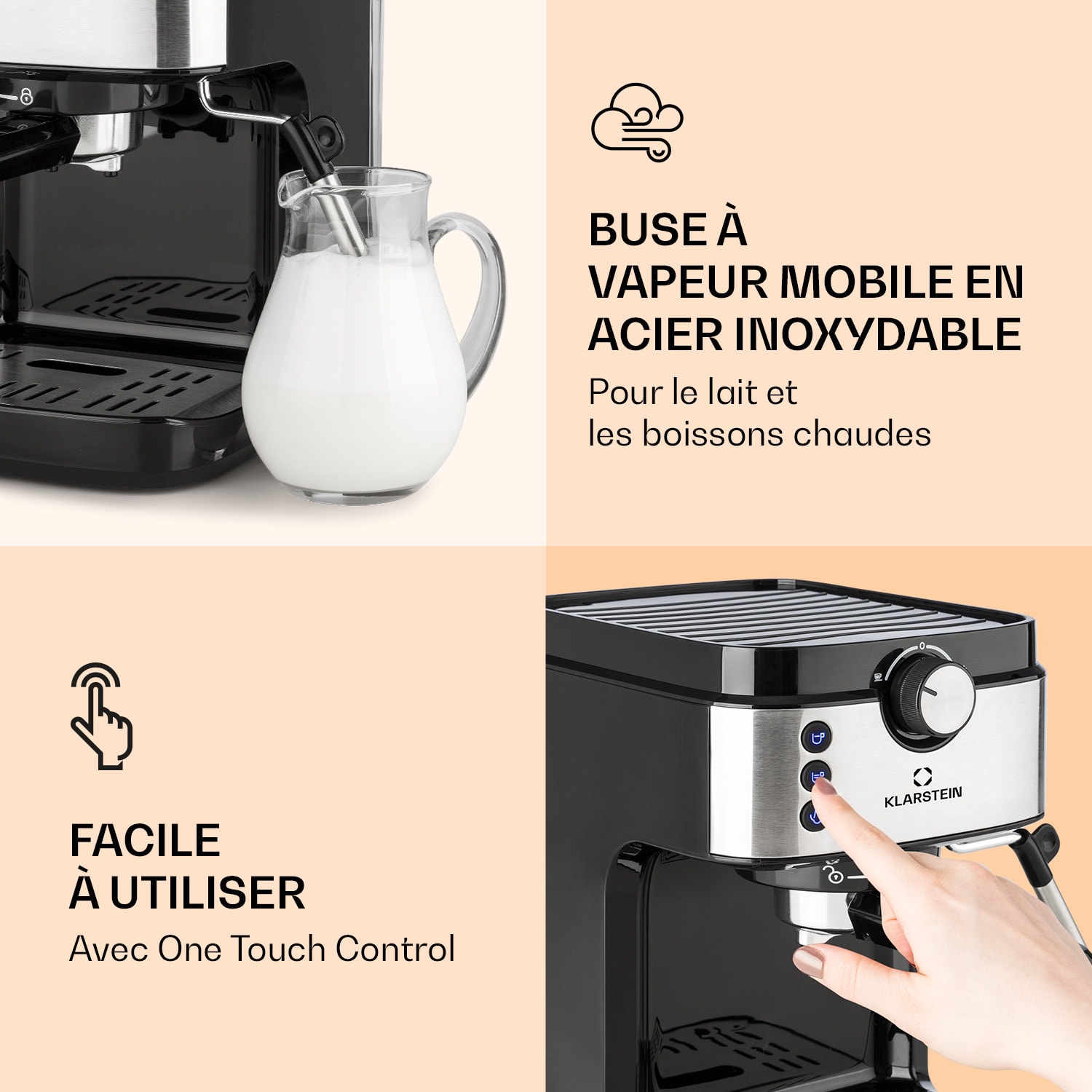 BellaVita Espresso Machine à espresso 20 Bar 1575 W 900 ml Chauffe-tasses 