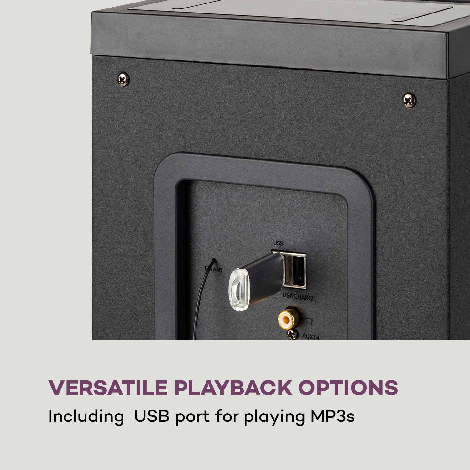 Karaboom 100, тонколона във формата на кула, 120 W max., bluetooth, 2-в-1 USB, черна 