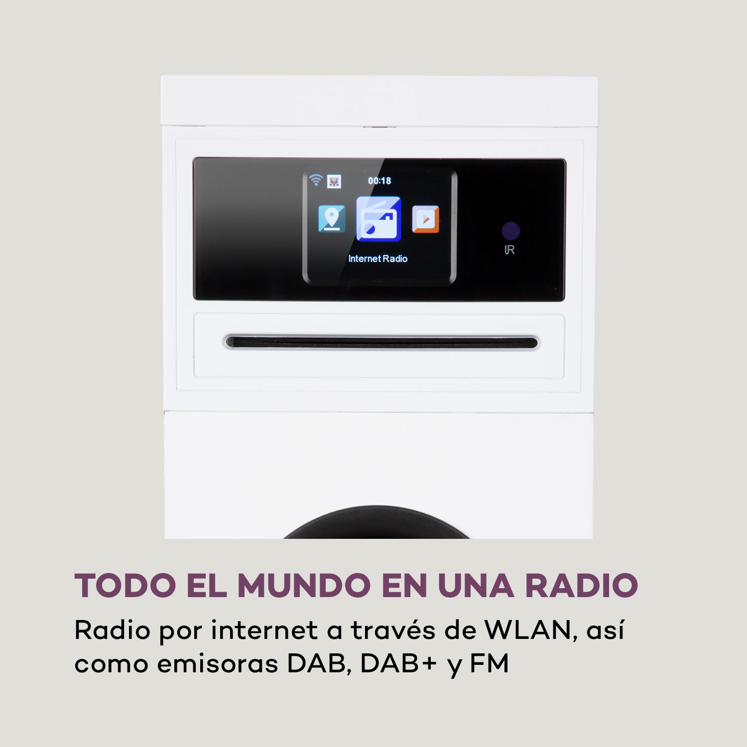 Karaboom 100 Wifi Altavoz de torre Radio de Internet DAB+ Bluetooth 120W Blanco Blanco