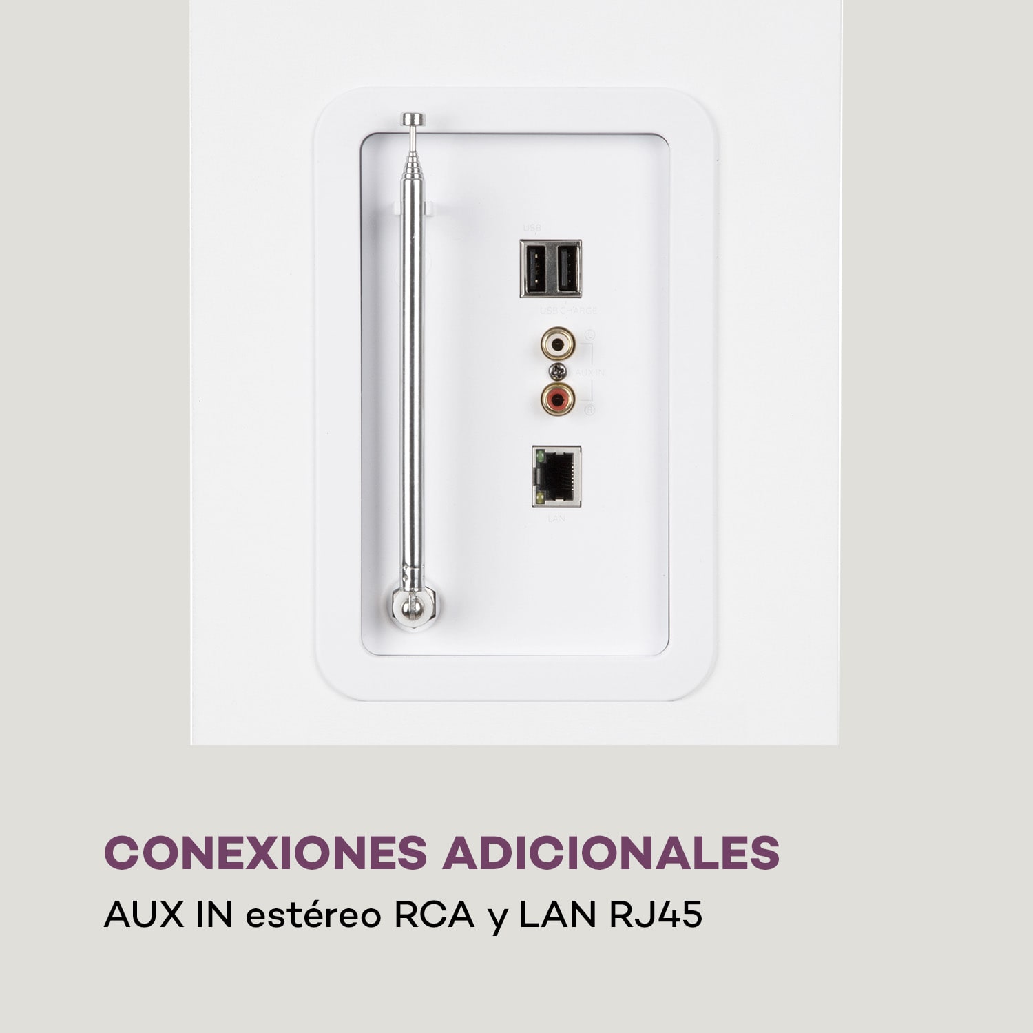 Karaboom 100 Wifi Altavoz de torre Radio de Internet DAB+ Bluetooth 120W Blanco Blanco