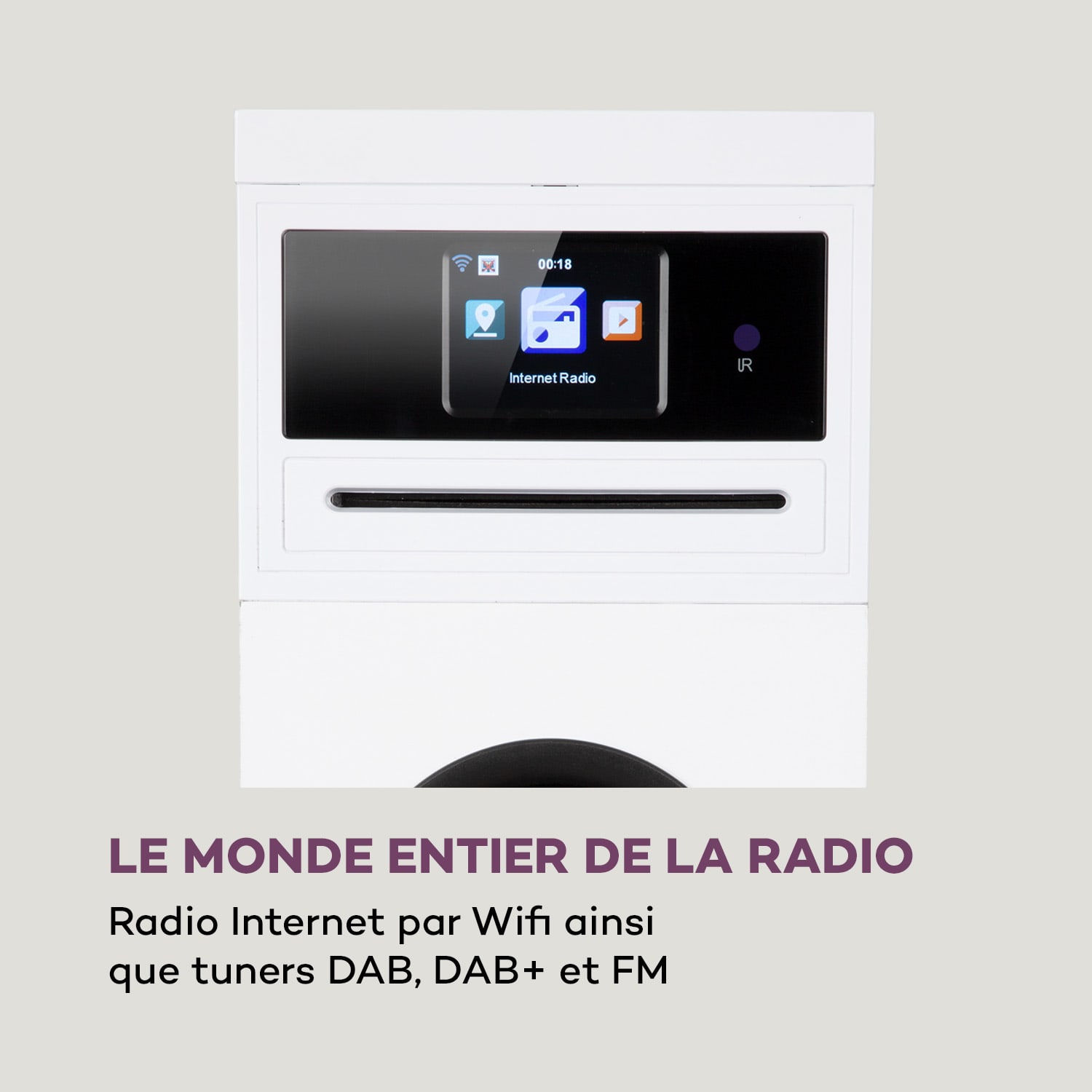 Karaboom 100 Wifi Enceinte colonne radio Internet DAB+ Bluetooth 120W blanc Blanc