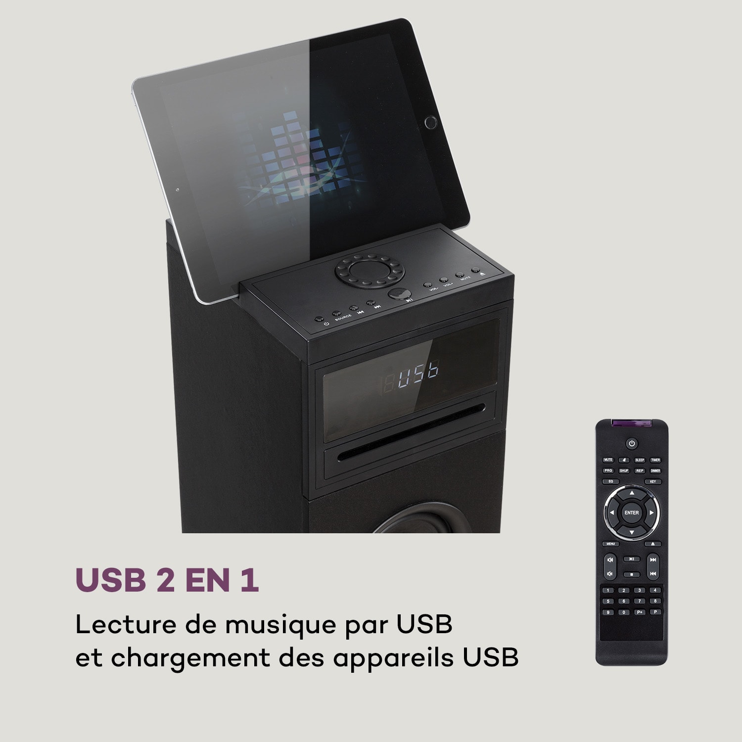 Karaboom 100 Enceinte colonne Wifi radio Internet DAB+ Bluetooth 120W noir Crna