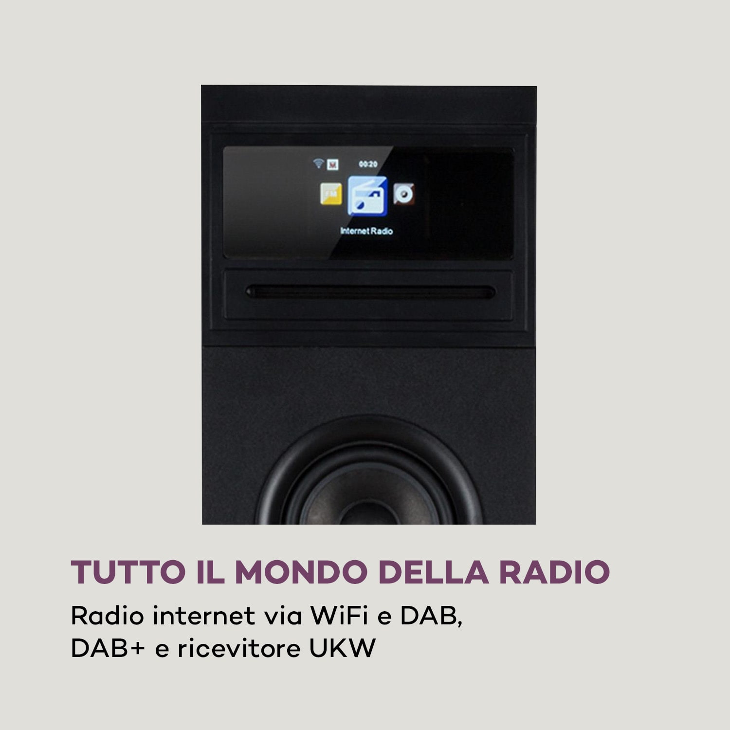 Karaboom 100 Wifi Tower Speaker Internet Radio DAB+ BT 120W nero Preto