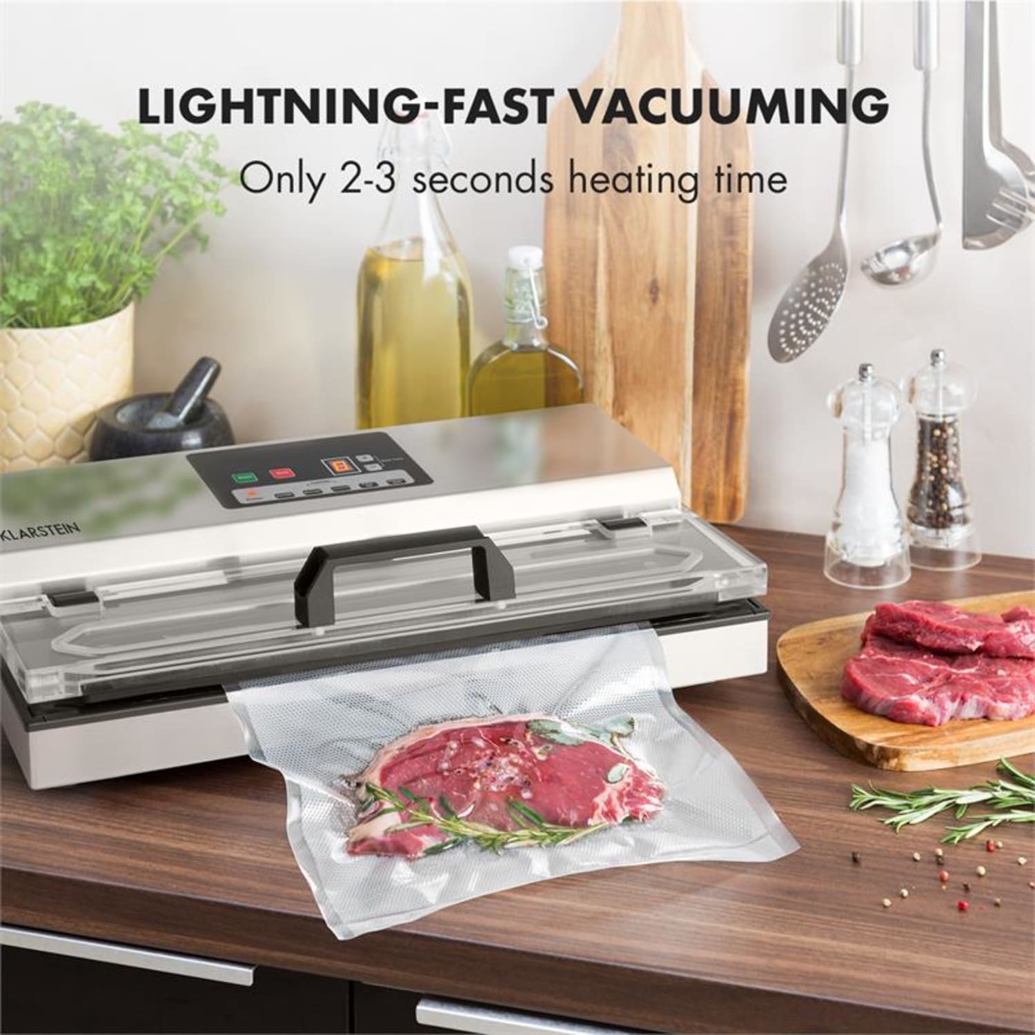 Foodlocker 650, vákuumozó gép, 650 W, InstantSealing, nemesacél, ezüst 